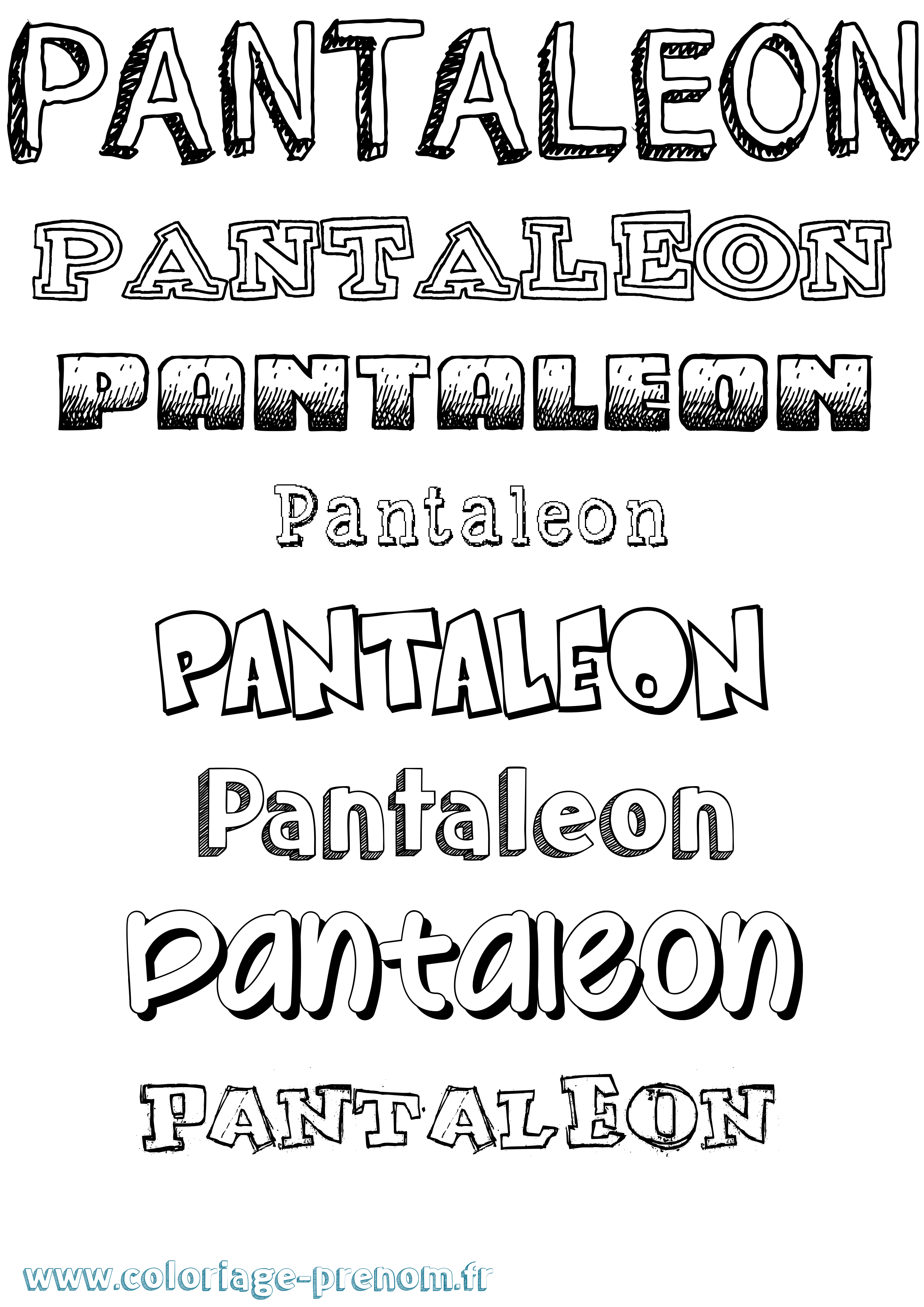 Coloriage Pantaleon Dessiné Coloriage prénom Pantaleon Dessiné