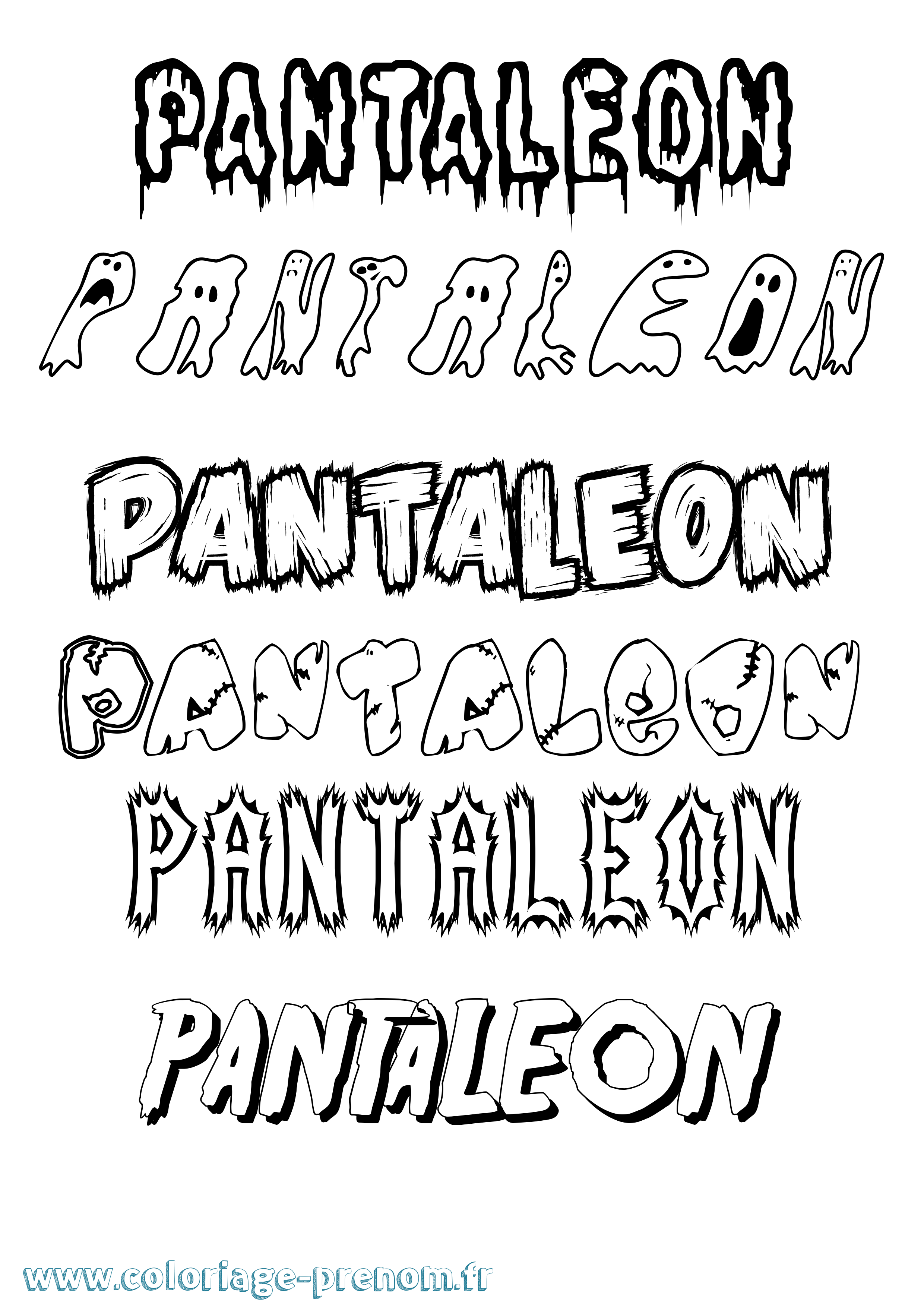 Coloriage Pantaleon Frisson Coloriage prénom Pantaleon Frisson