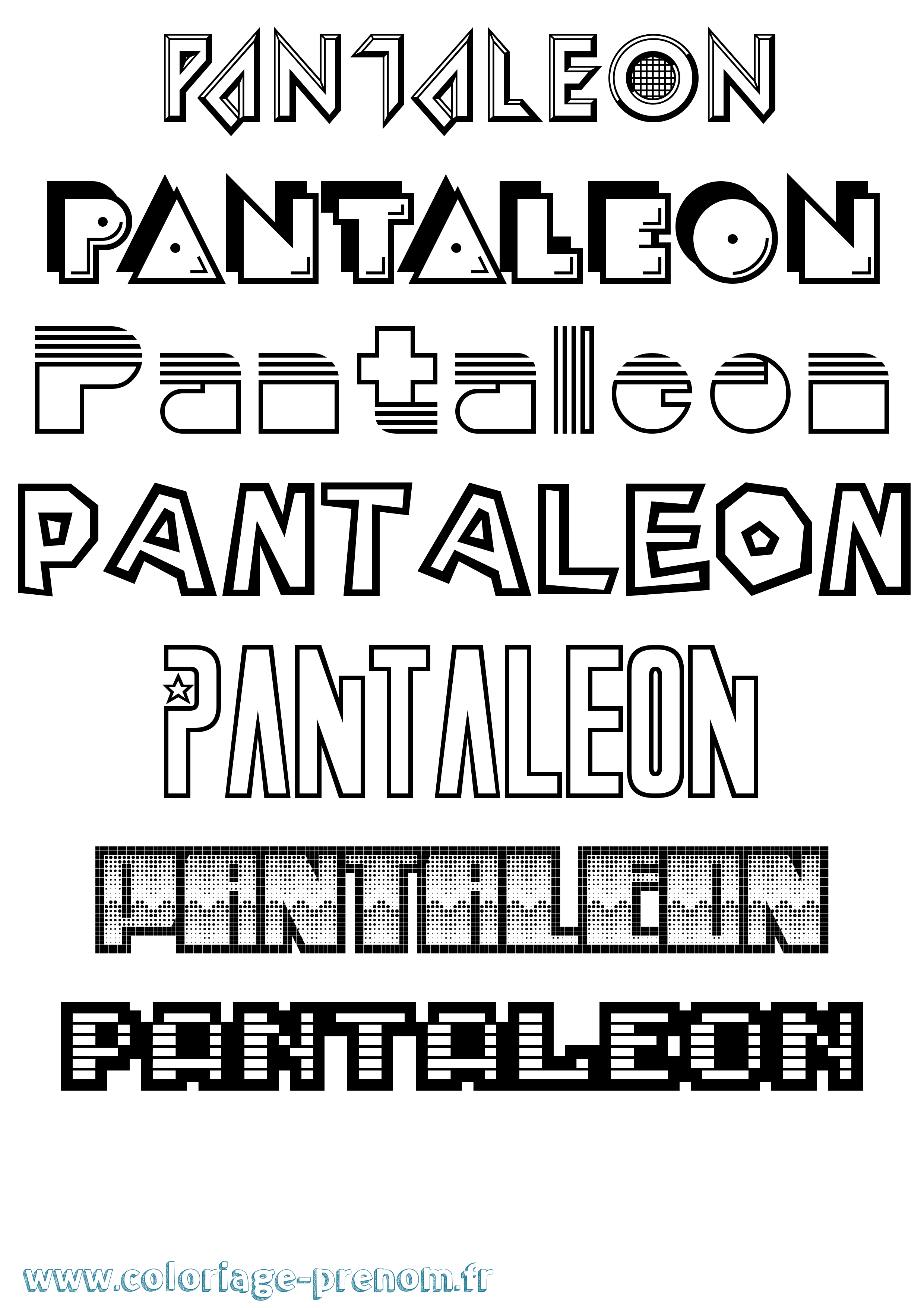 Coloriage Pantaleon Jeux Vidéos Coloriage prénom Pantaleon Jeux Vidéos