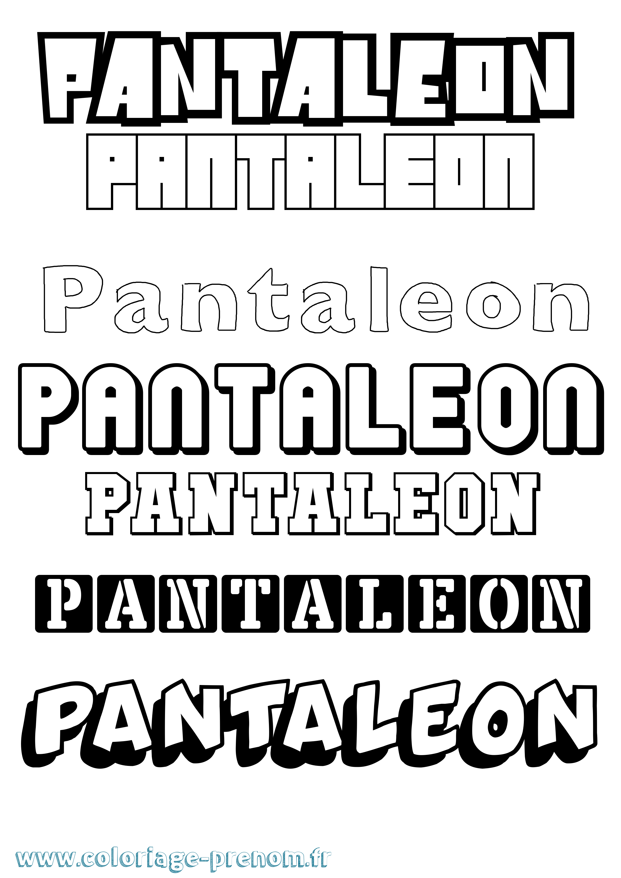 Coloriage Pantaleon Simple Coloriage prénom Pantaleon Simple