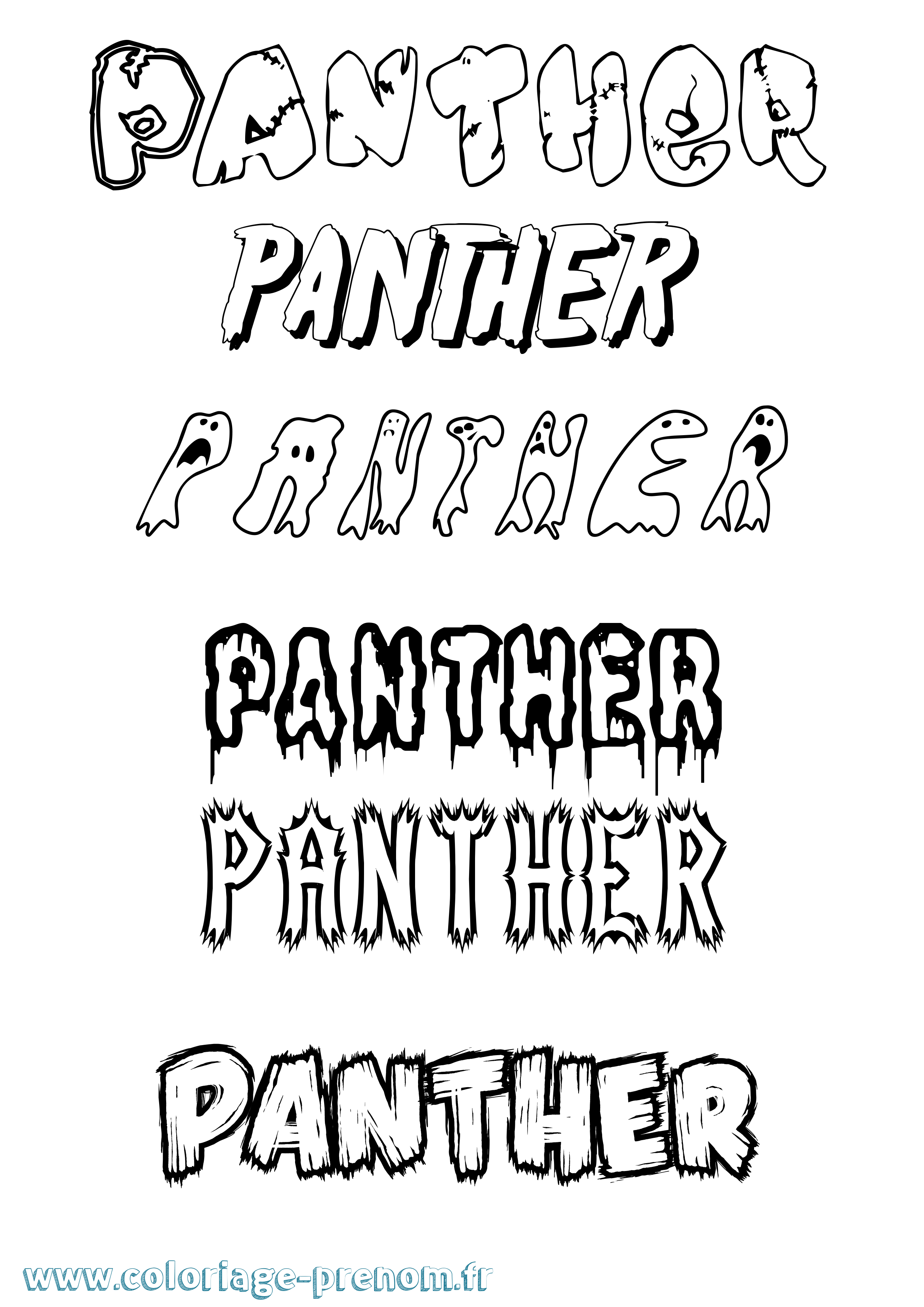 Coloriage Panther Frisson Coloriage prénom Panther Frisson