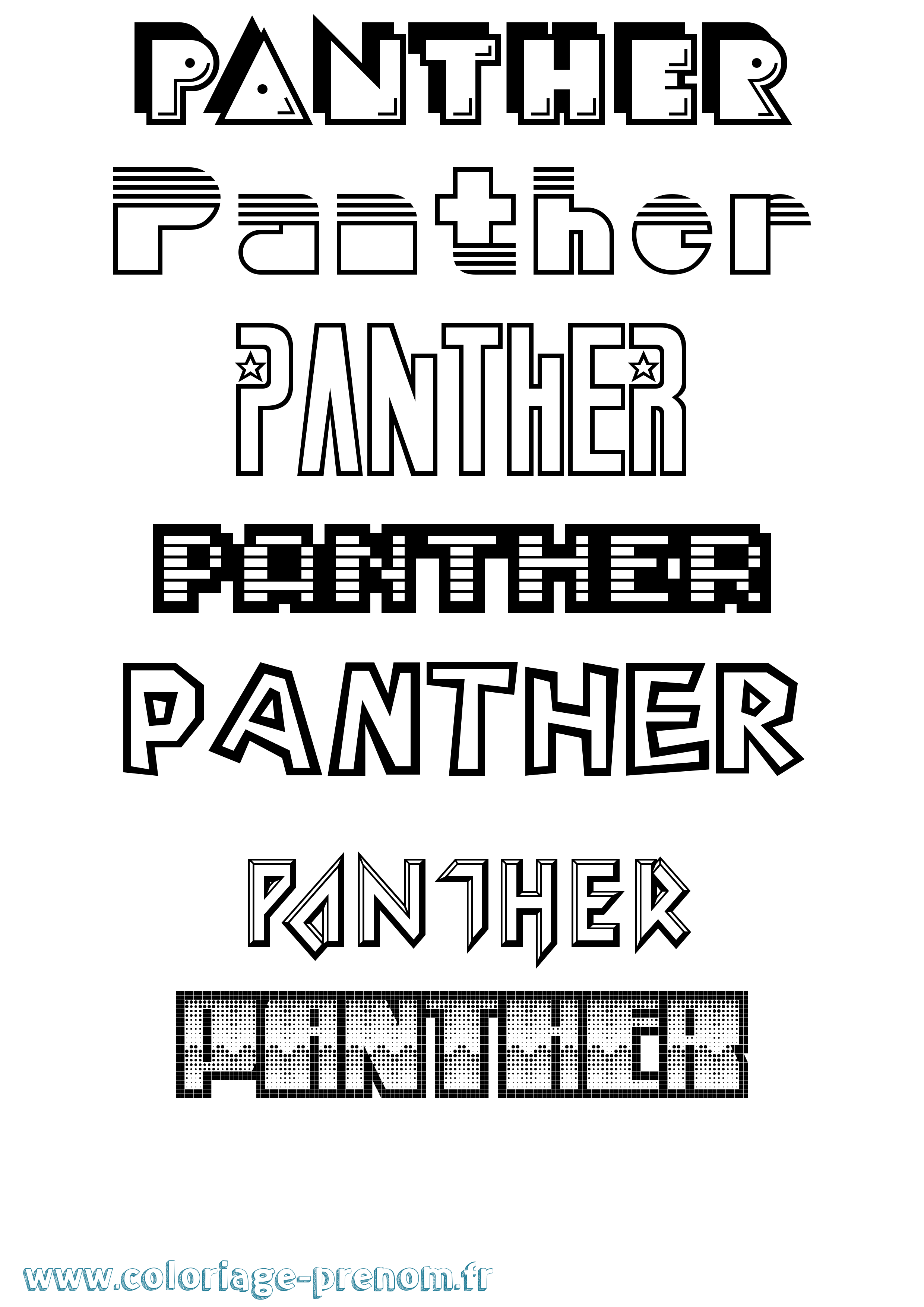 Coloriage Panther Jeux Vidéos Coloriage prénom Panther Jeux Vidéos