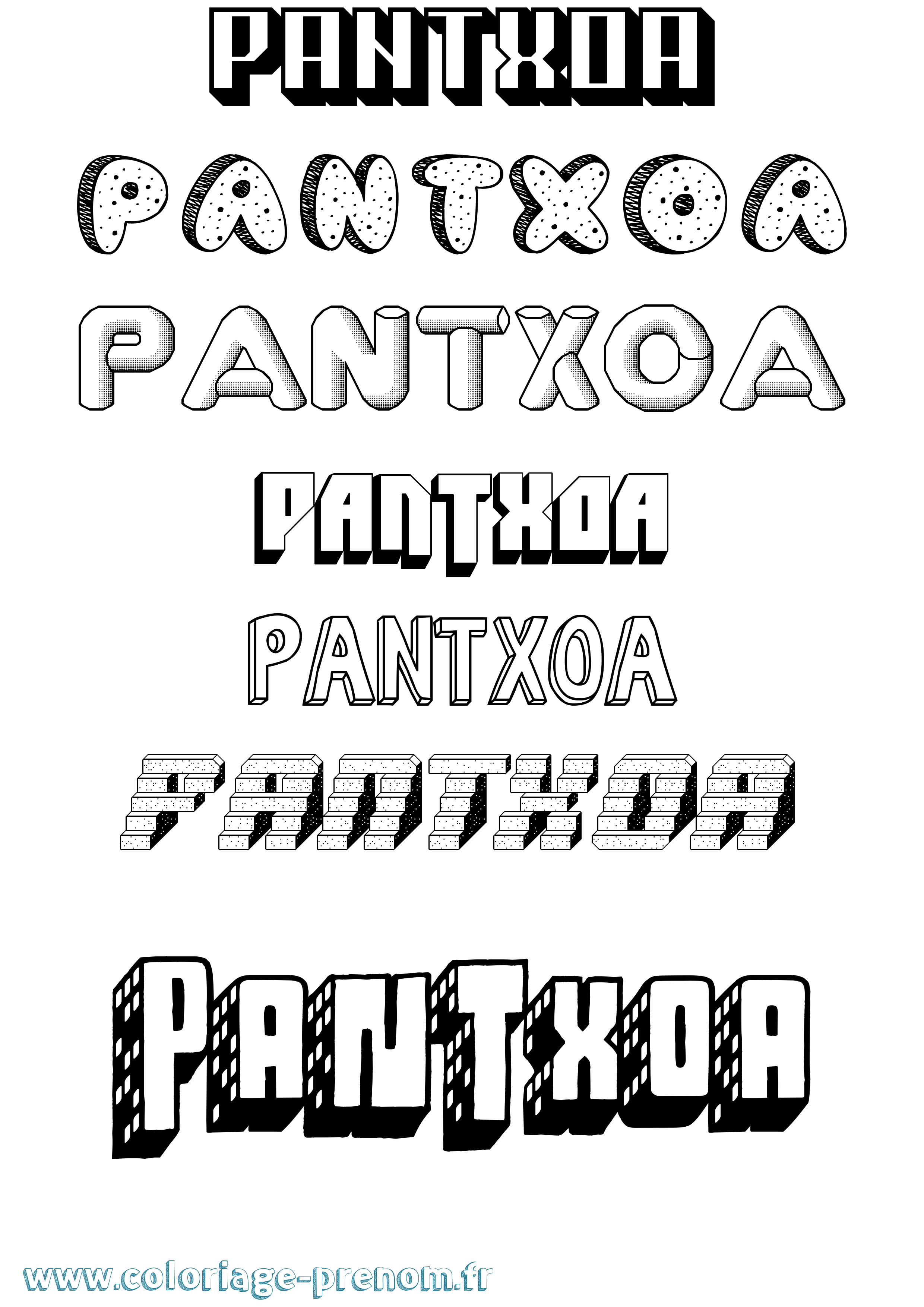 Coloriage Pantxoa Effet 3D Coloriage prénom Pantxoa Effet 3D