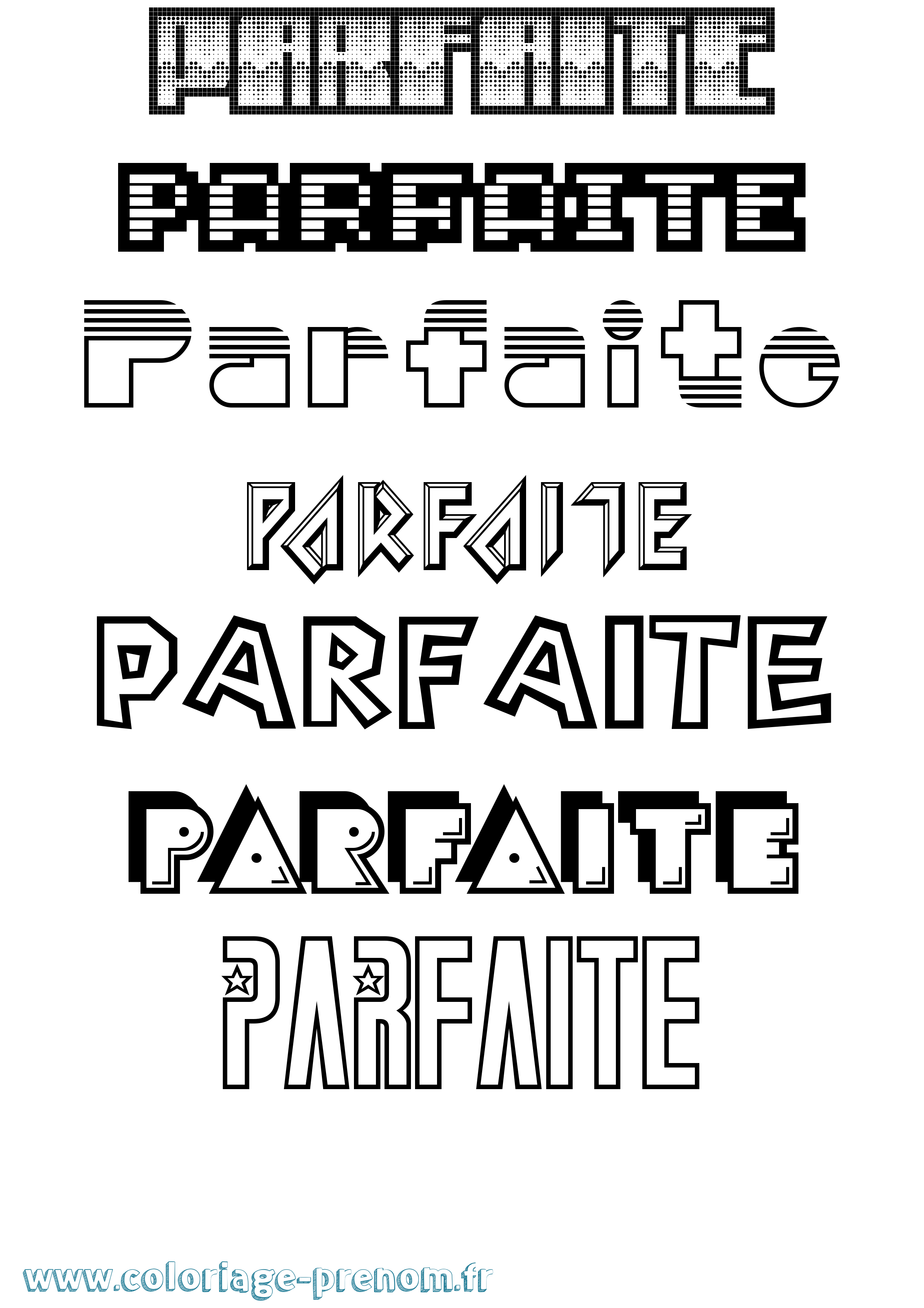 Coloriage Parfaite Jeux Vidéos Coloriage prénom Parfaite Jeux Vidéos