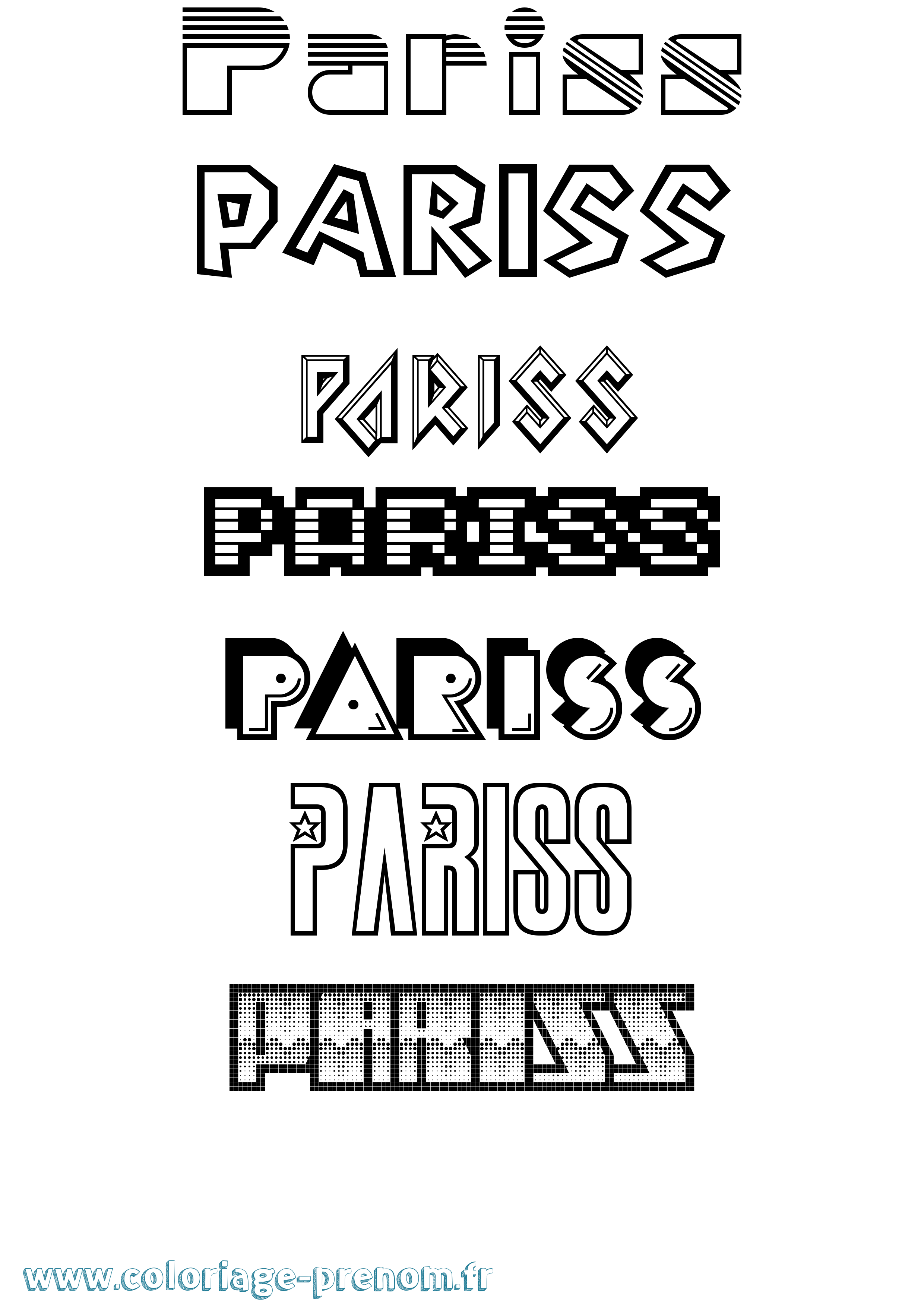 Coloriage Pariss Jeux Vidéos Coloriage prénom Pariss Jeux Vidéos