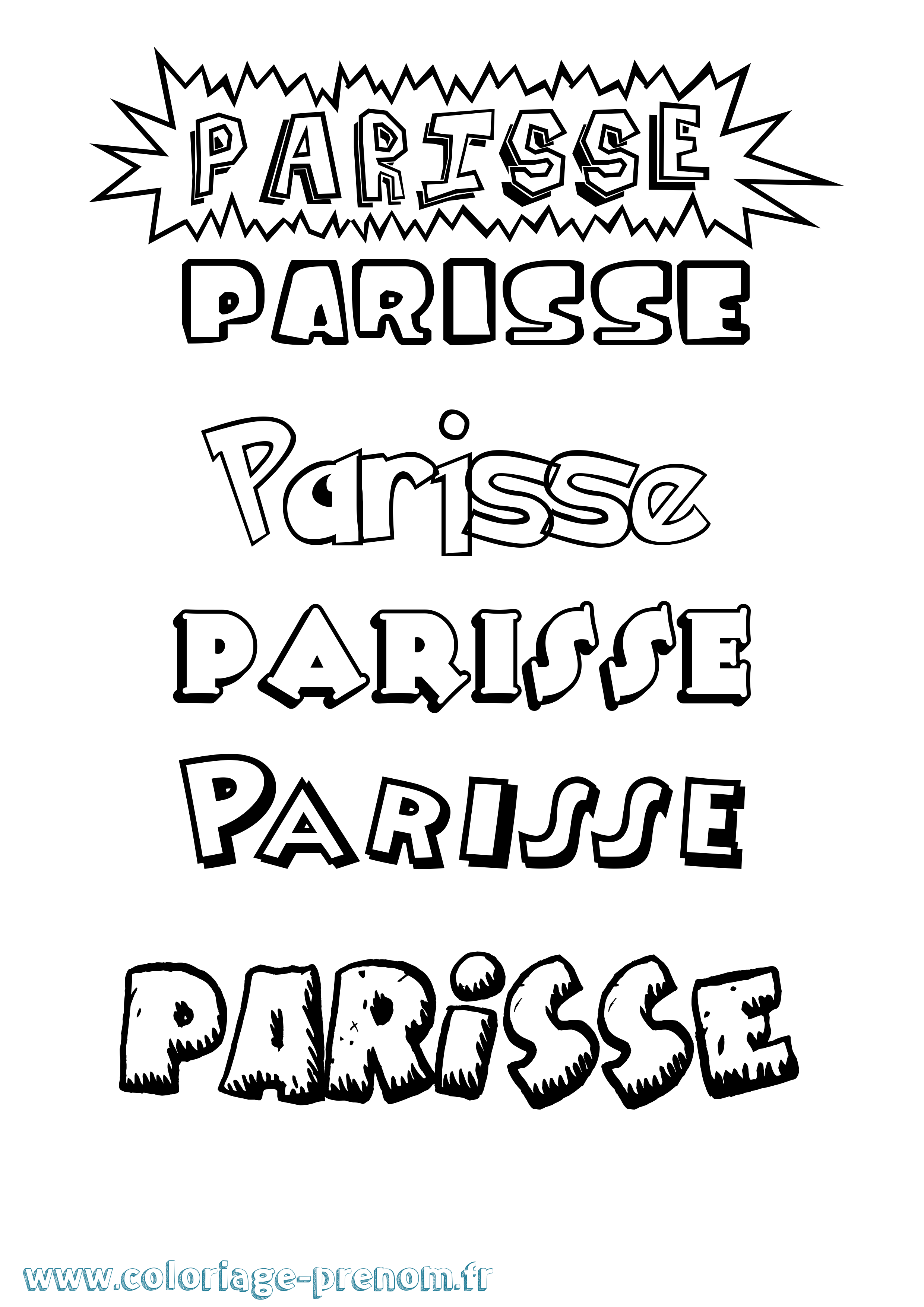 Coloriage Parisse Dessin Animé Coloriage prénom Parisse Dessin Animé