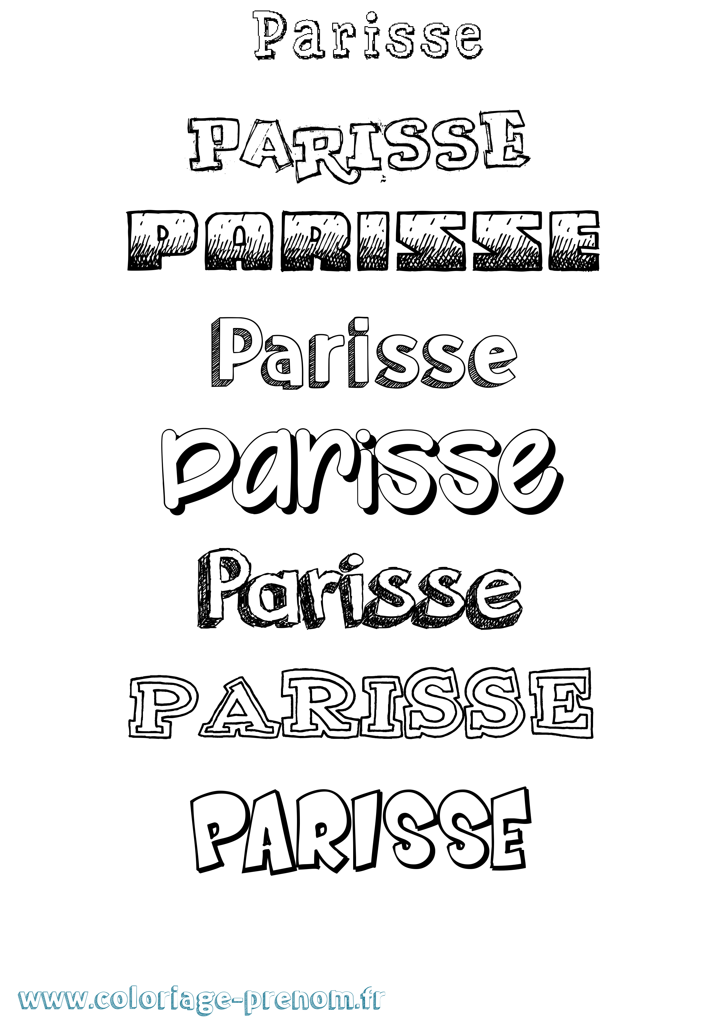 Coloriage Parisse Dessiné Coloriage prénom Parisse Dessiné