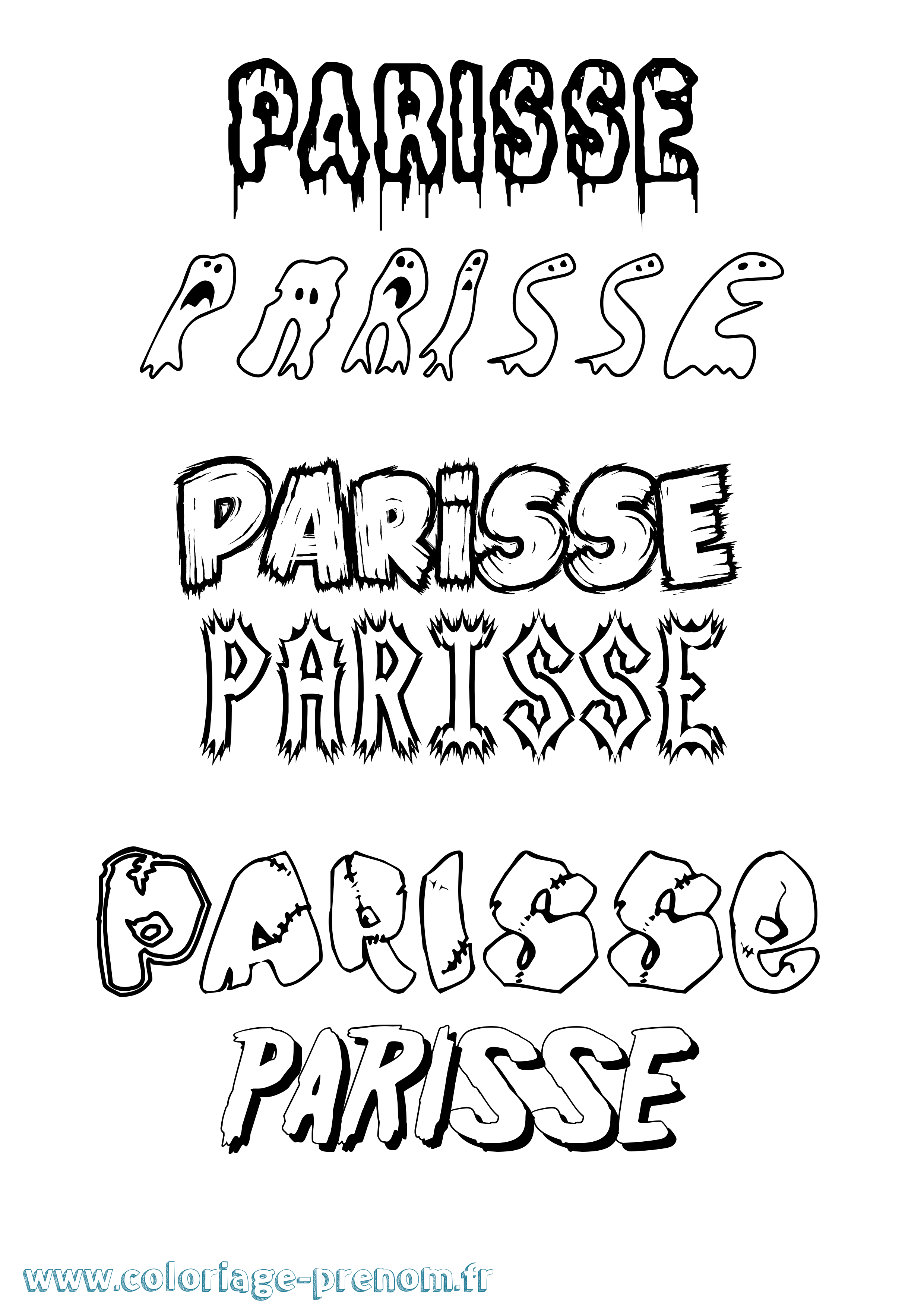 Coloriage Parisse Frisson Coloriage prénom Parisse Frisson