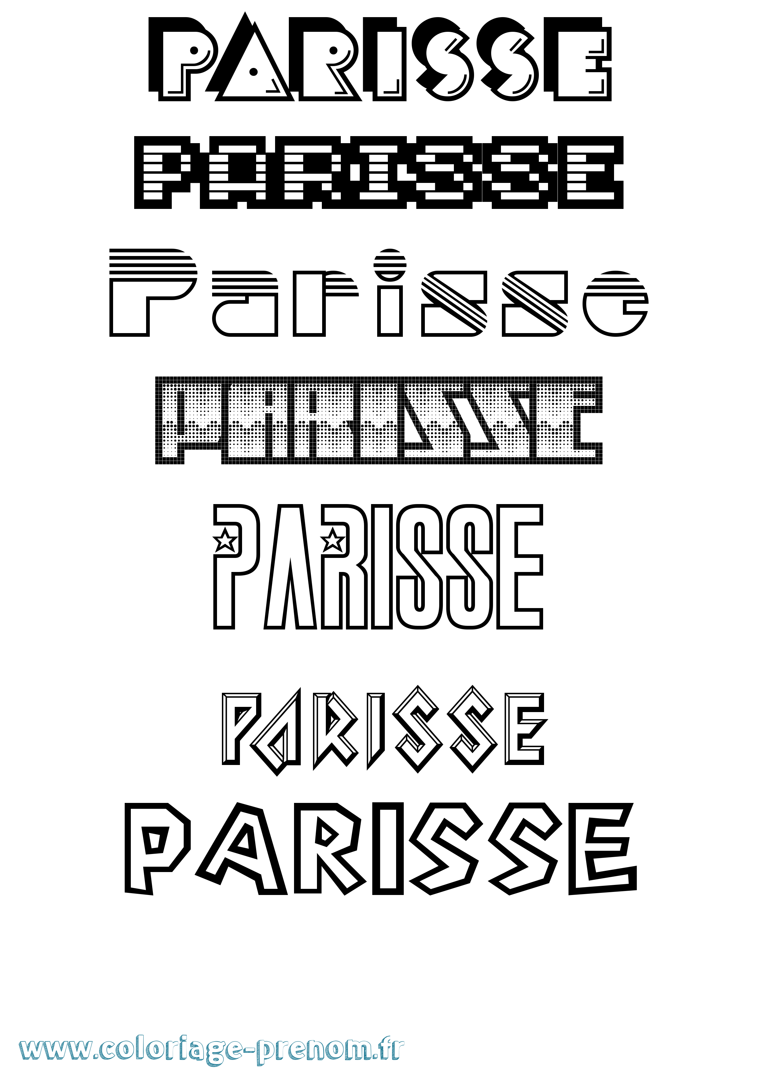 Coloriage Parisse Jeux Vidéos Coloriage prénom Parisse Jeux Vidéos
