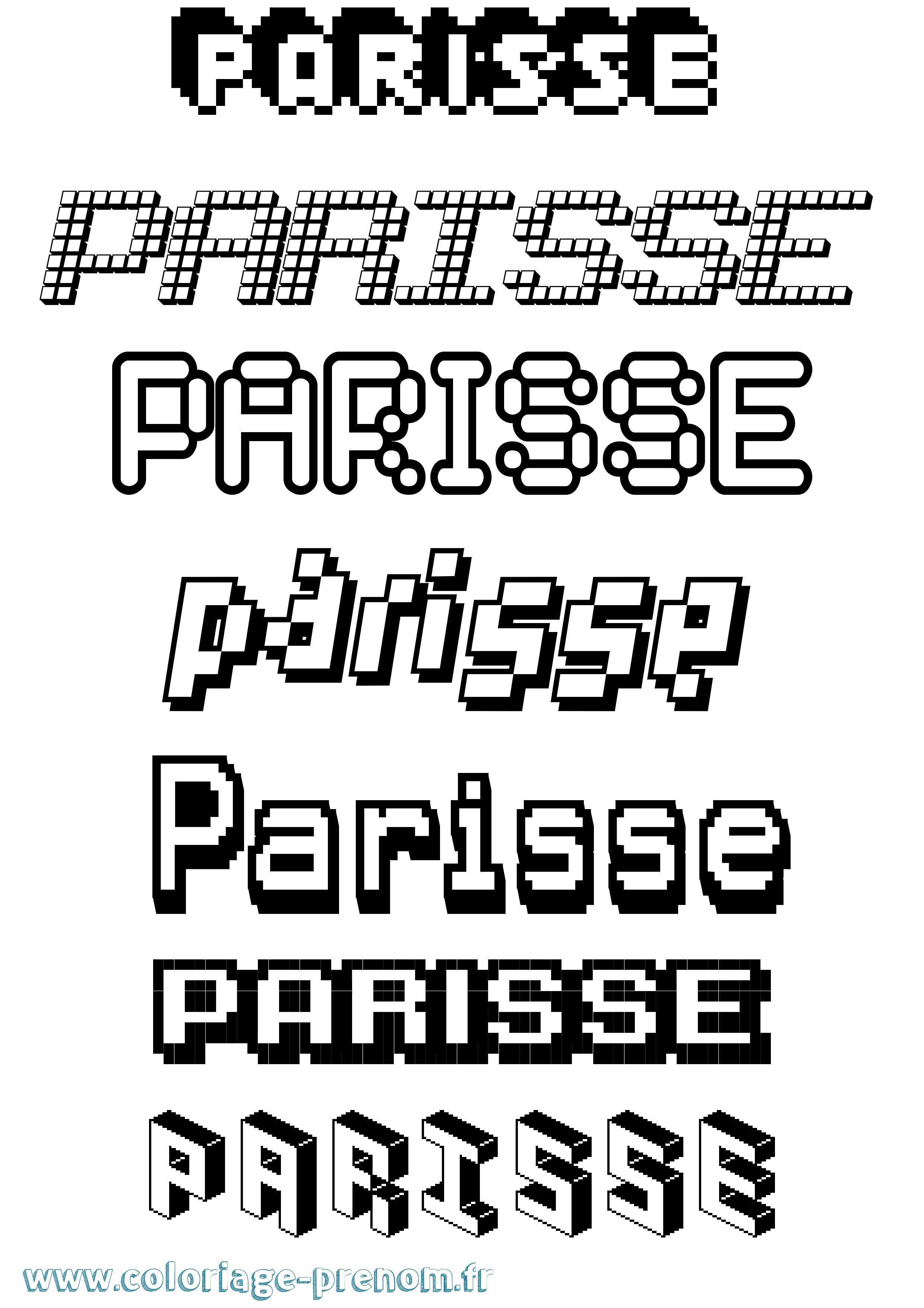 Coloriage Parisse Pixel Coloriage prénom Parisse Pixel