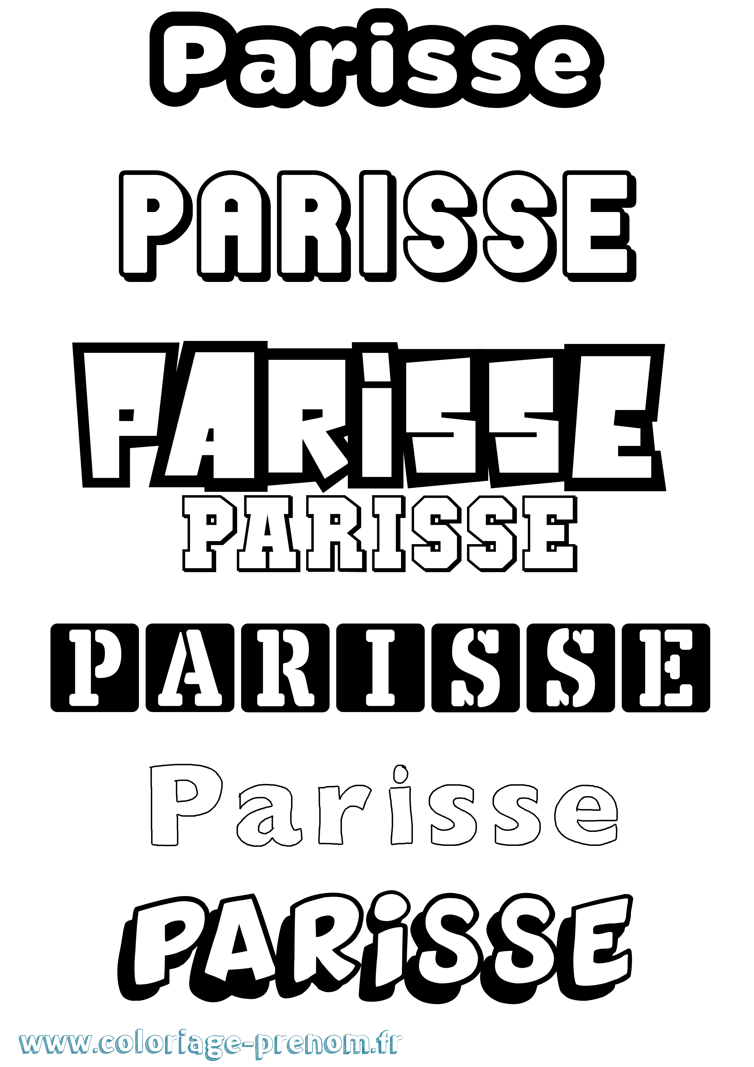 Coloriage Parisse Simple Coloriage prénom Parisse Simple