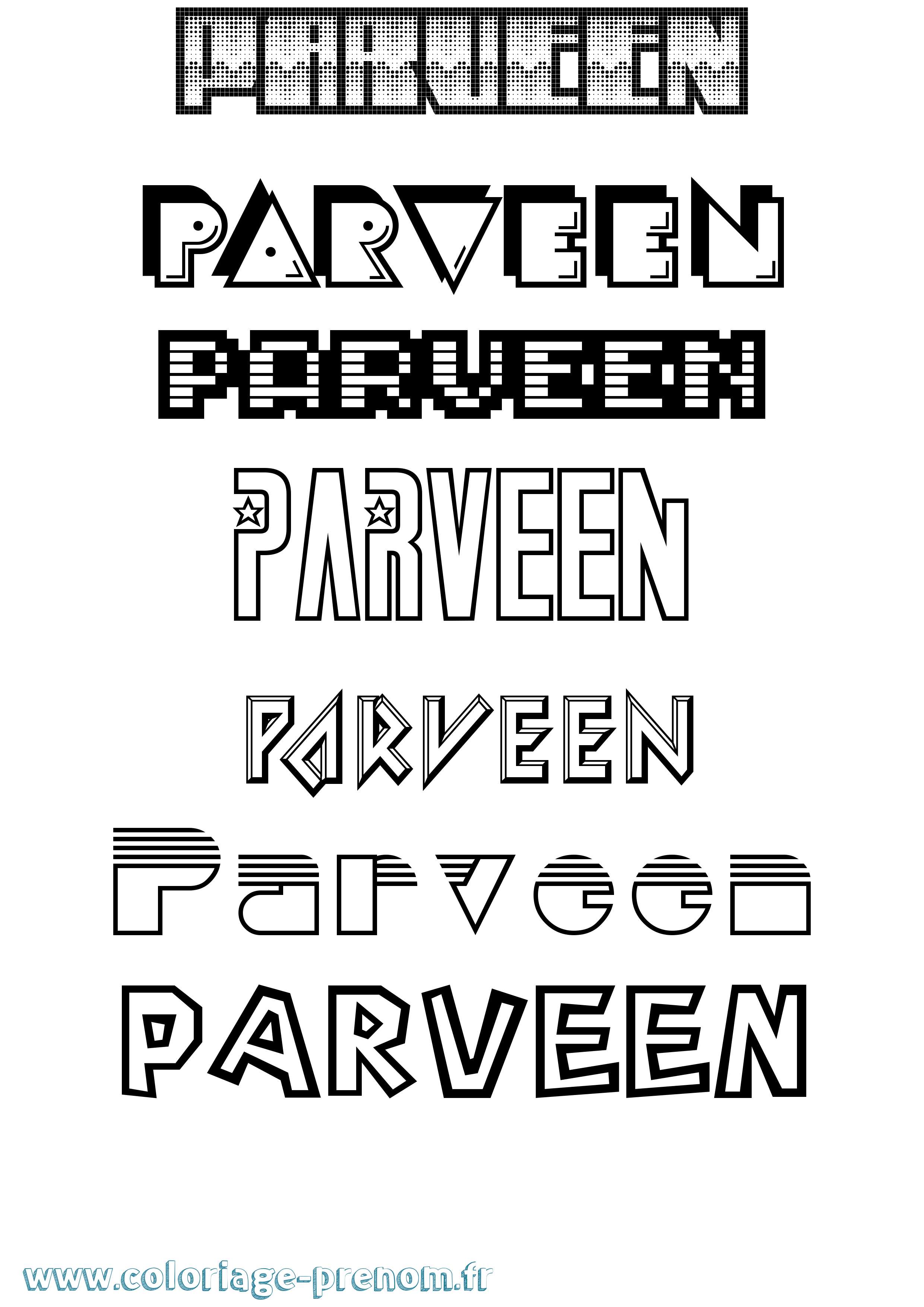 Coloriage Parveen Jeux Vidéos Coloriage prénom Parveen Jeux Vidéos