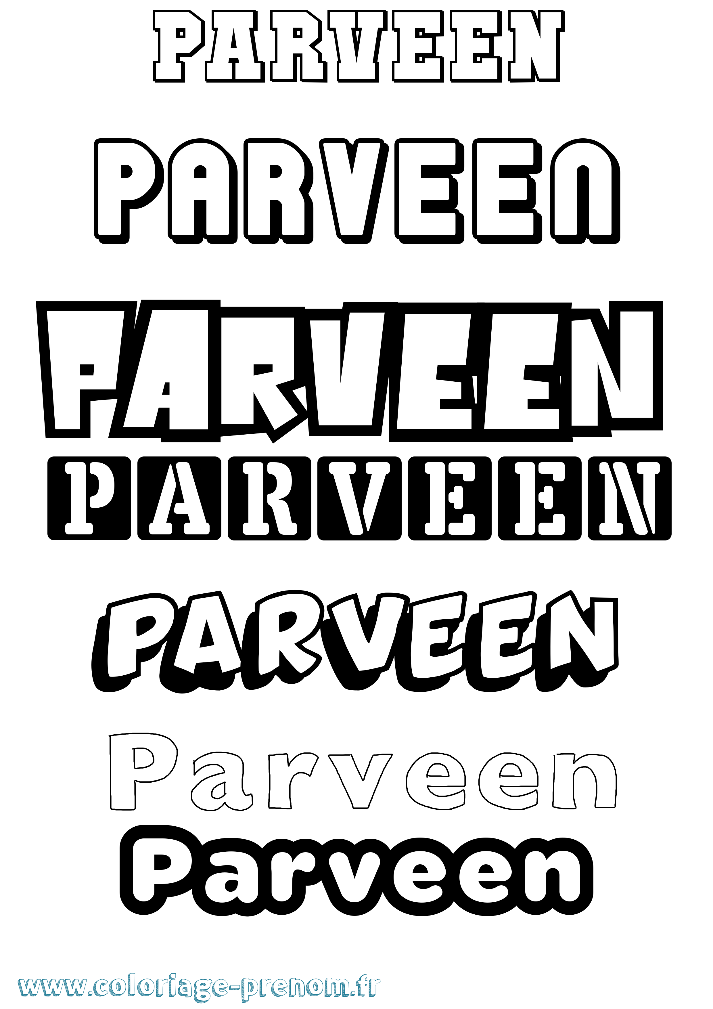 Coloriage Parveen Simple Coloriage prénom Parveen Simple