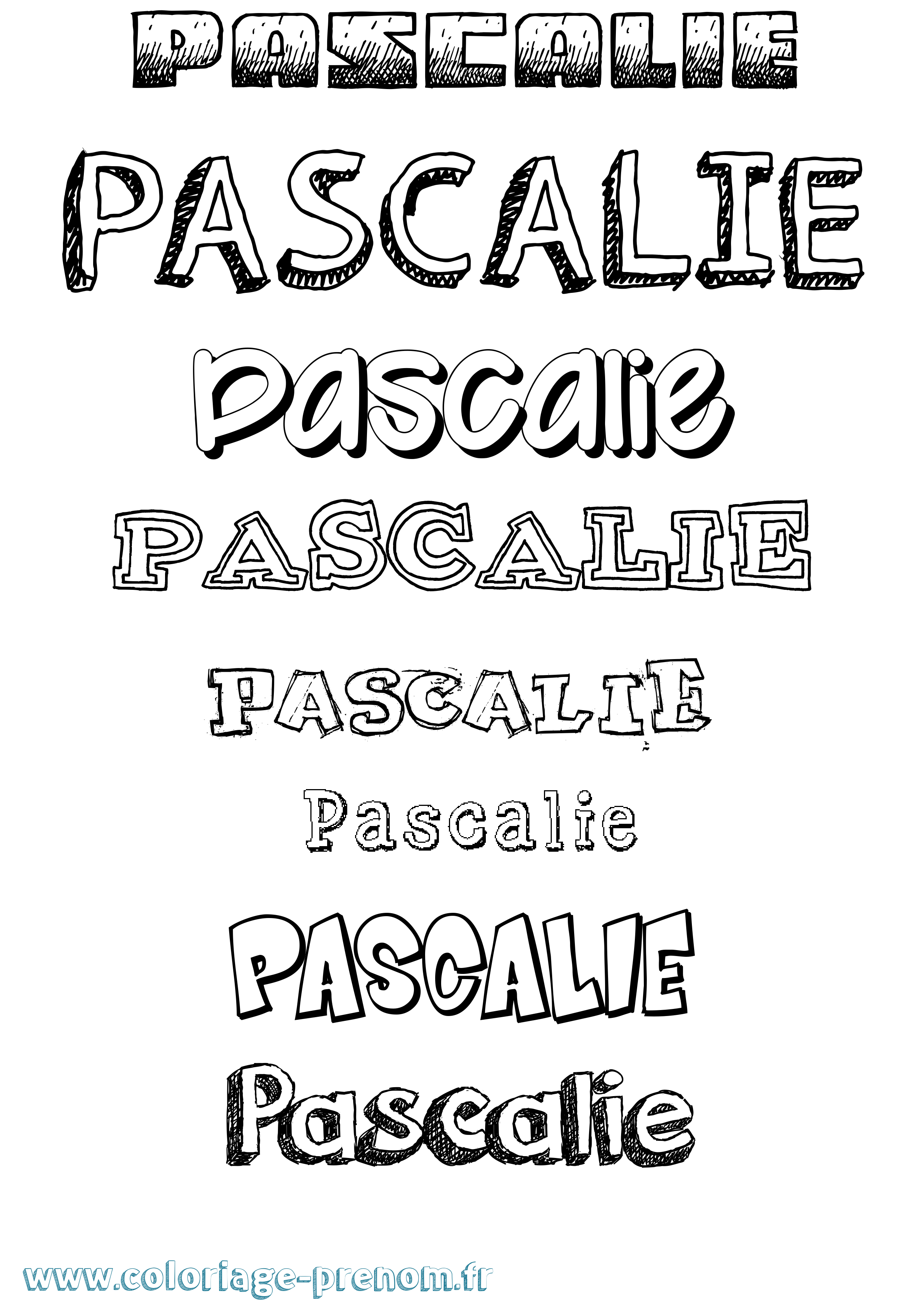 Coloriage Pascalie Dessiné Coloriage prénom Pascalie Dessiné