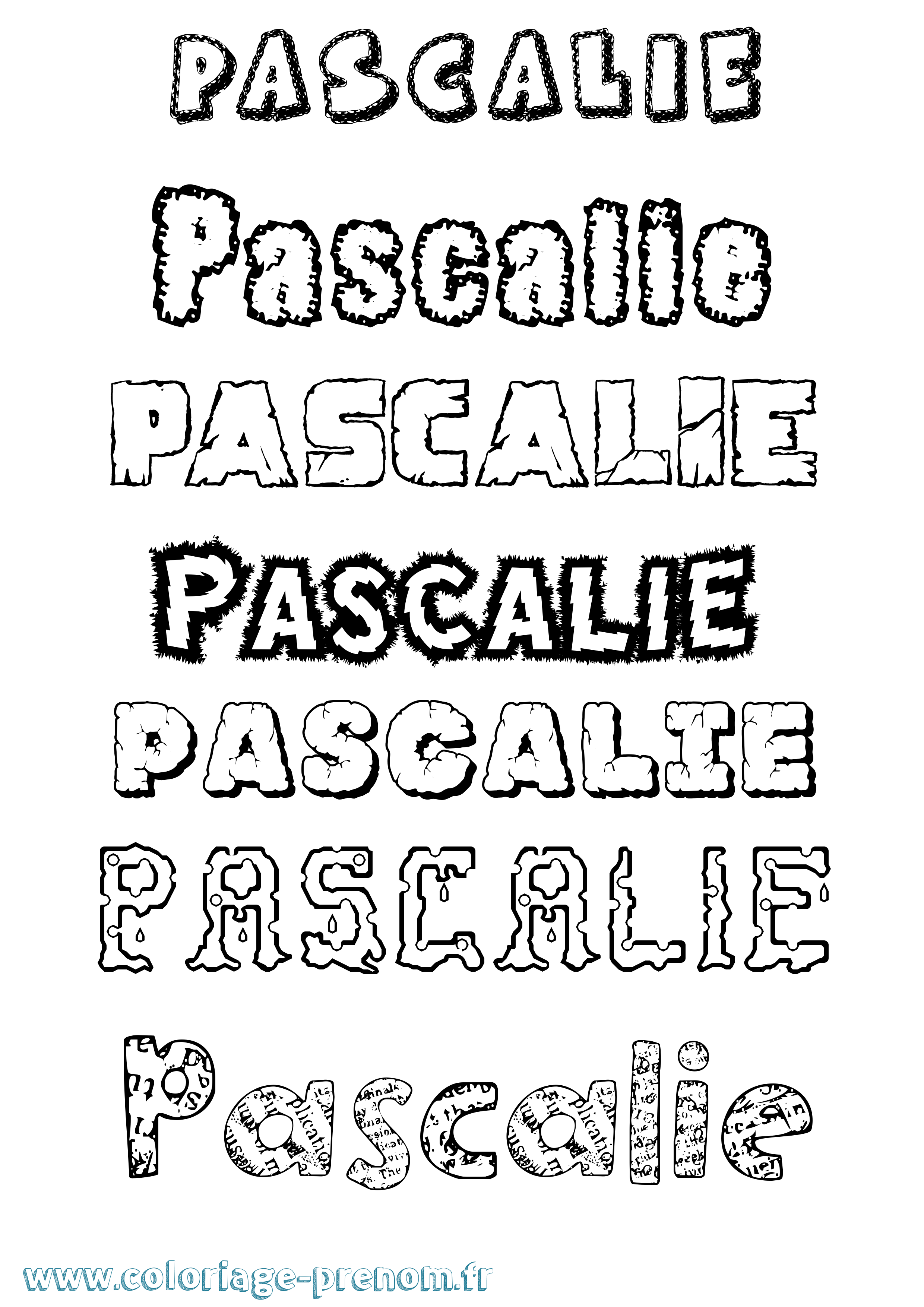 Coloriage Pascalie Destructuré Coloriage prénom Pascalie Destructuré