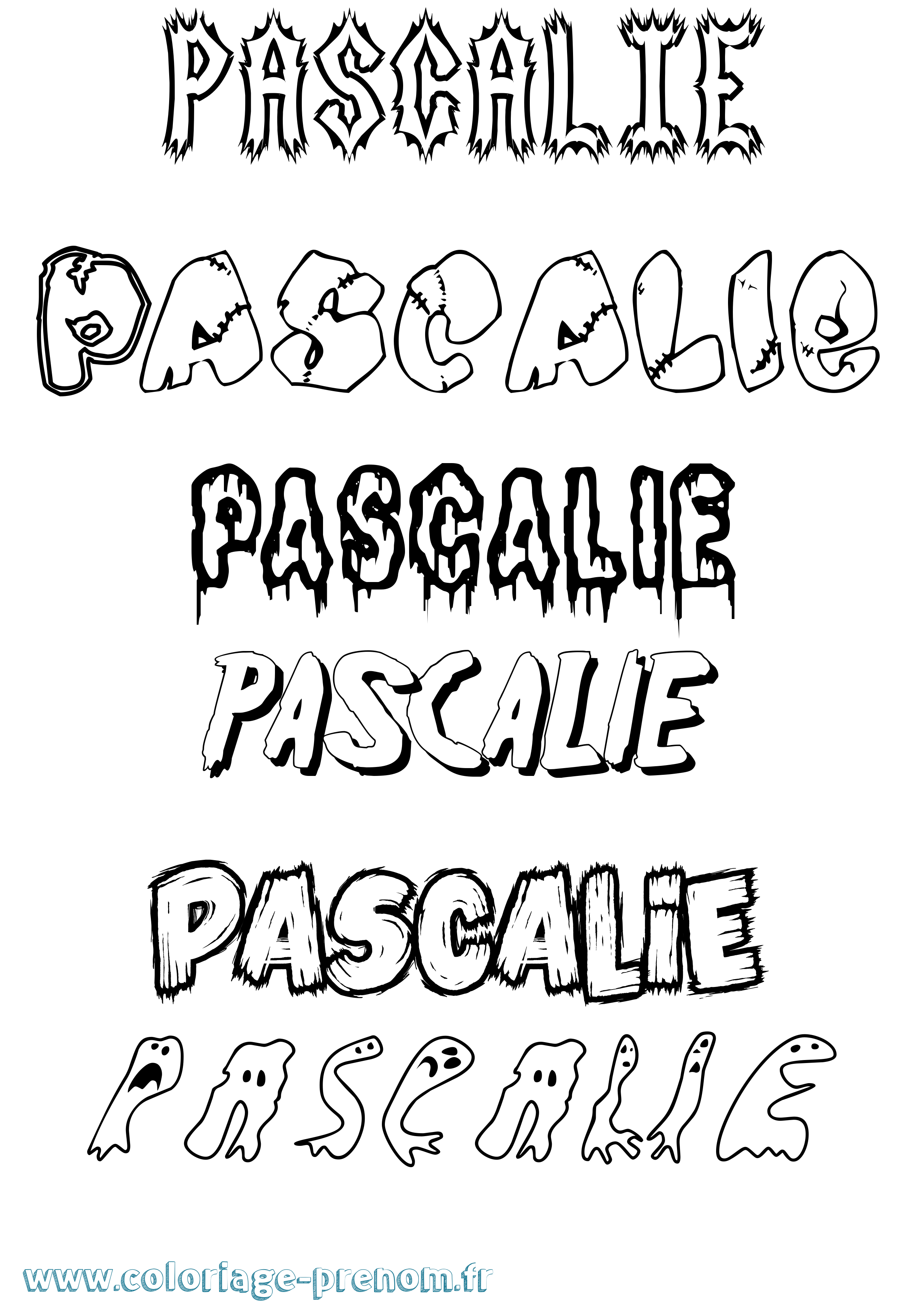 Coloriage Pascalie Frisson Coloriage prénom Pascalie Frisson
