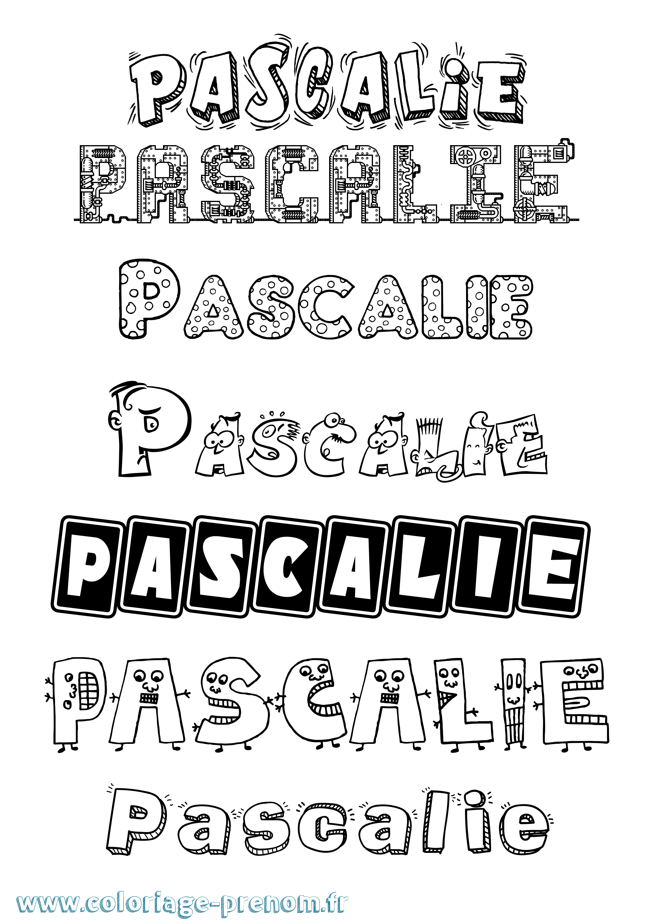 Coloriage Pascalie Fun Coloriage prénom Pascalie Fun