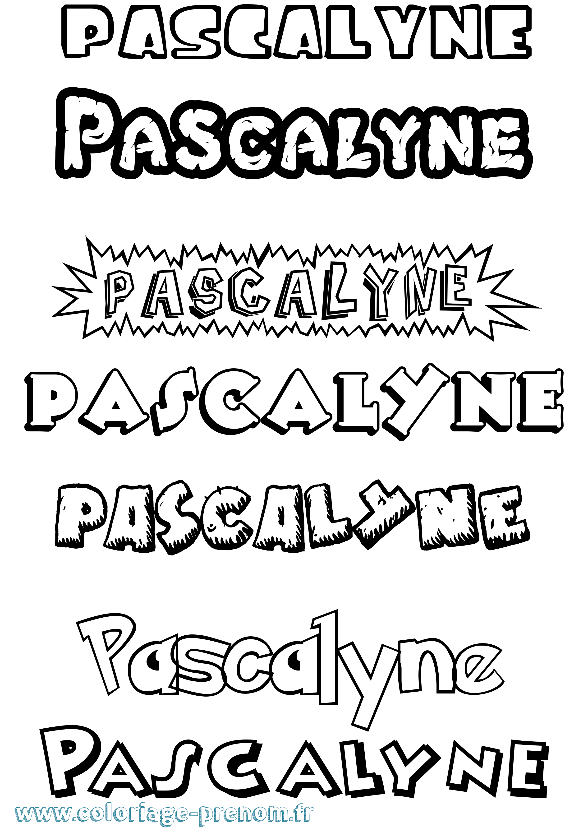Coloriage Pascalyne Dessin Animé Coloriage prénom Pascalyne Dessin Animé