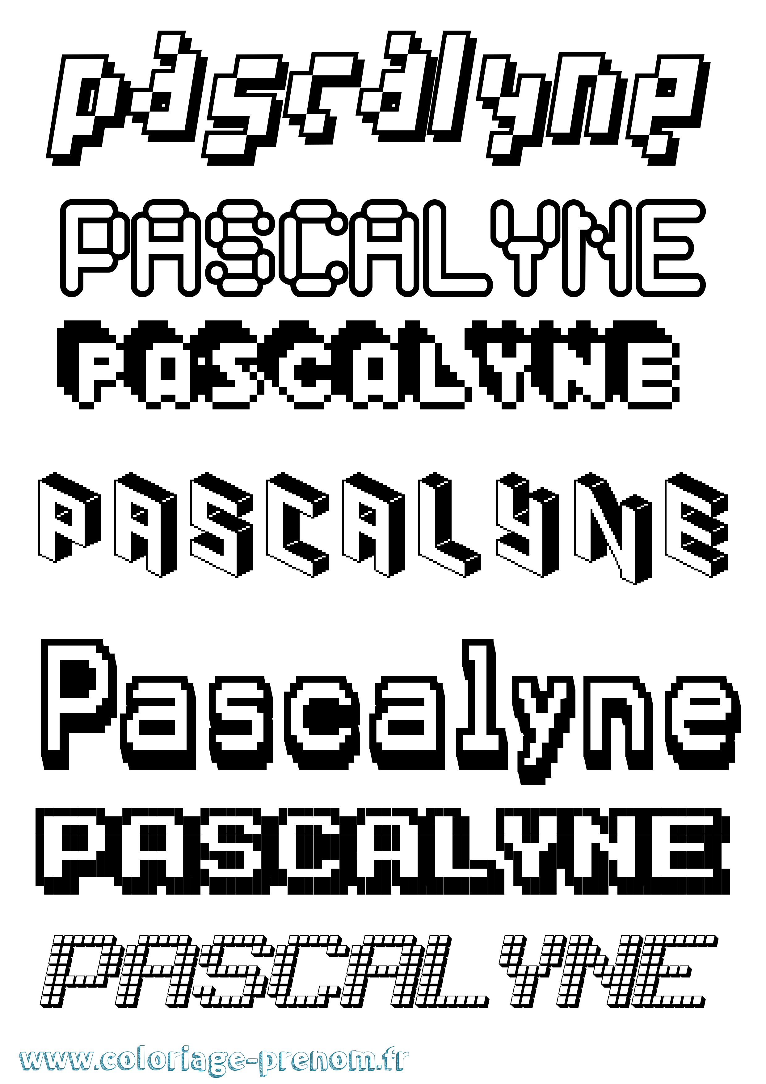 Coloriage Pascalyne Pixel Coloriage prénom Pascalyne Pixel