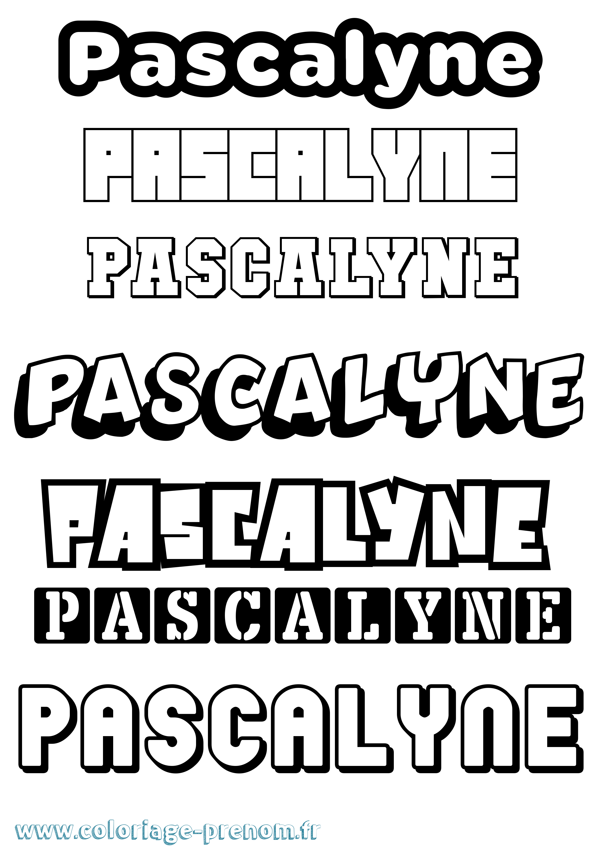 Coloriage Pascalyne Simple Coloriage prénom Pascalyne Simple