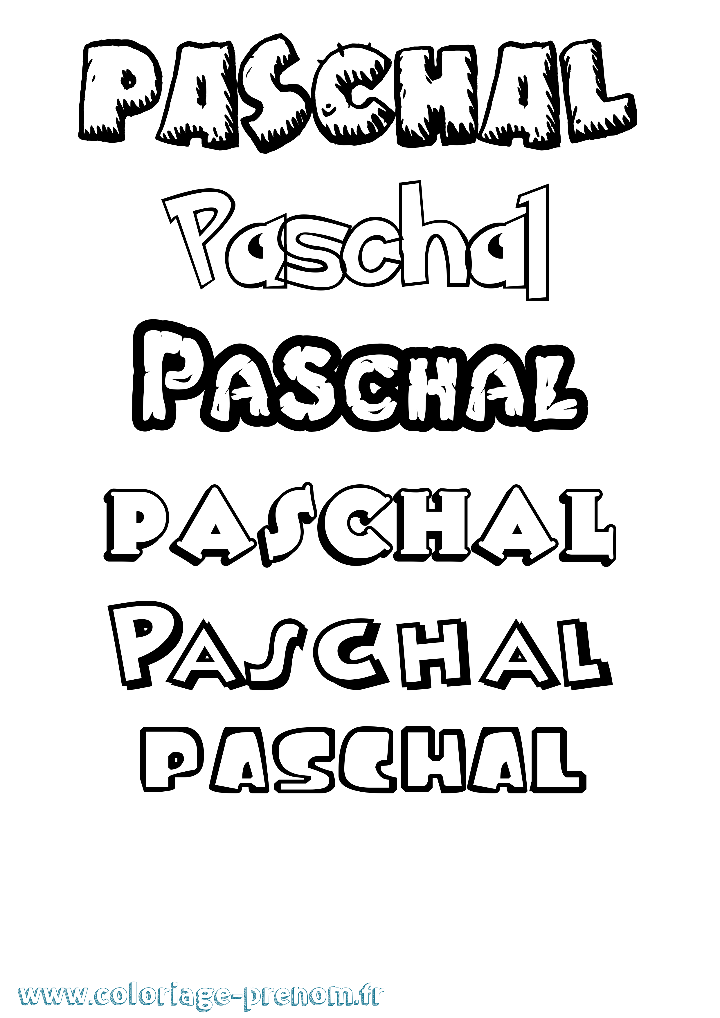 Coloriage Paschal Dessin Animé Coloriage prénom Paschal Dessin Animé