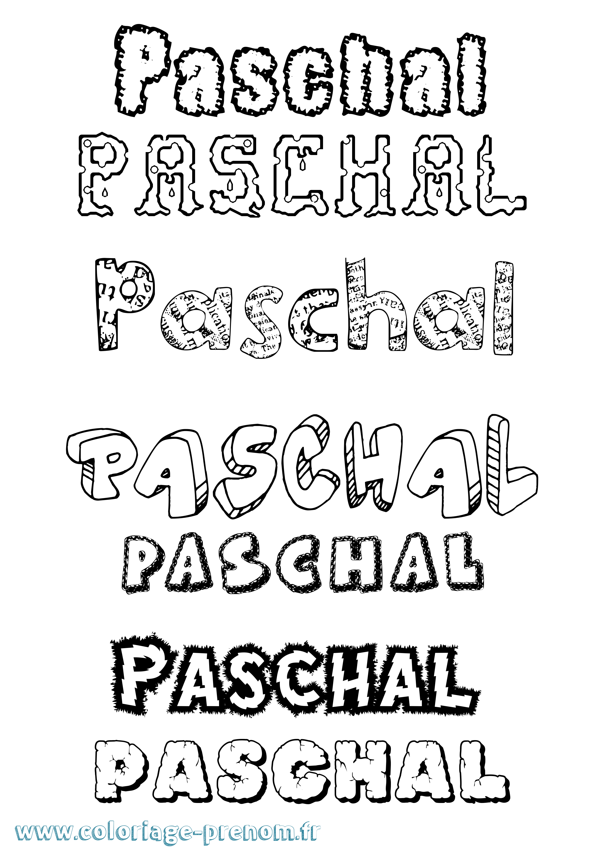 Coloriage Paschal Destructuré Coloriage prénom Paschal Destructuré