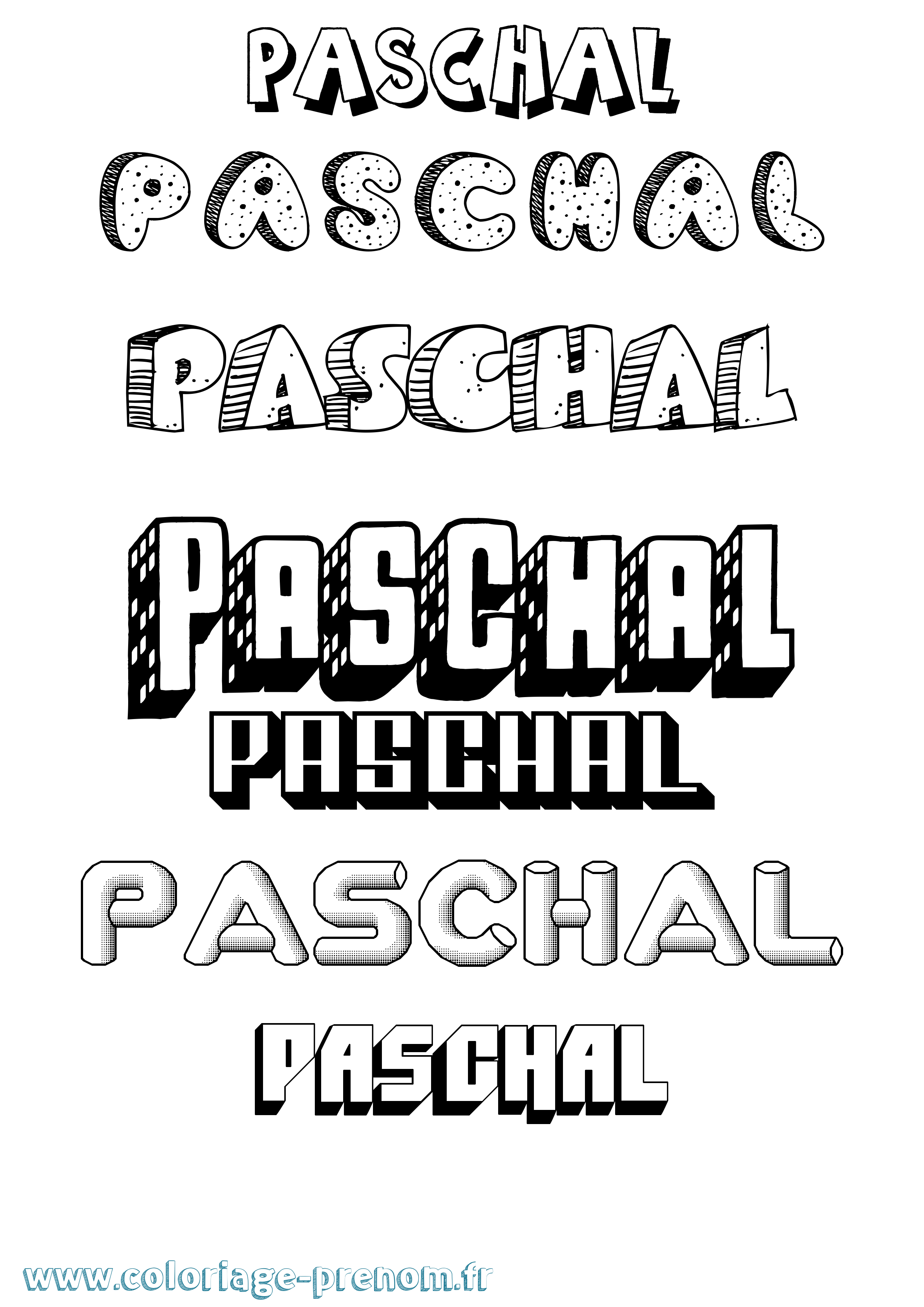 Coloriage Paschal Effet 3D Coloriage prénom Paschal Effet 3D
