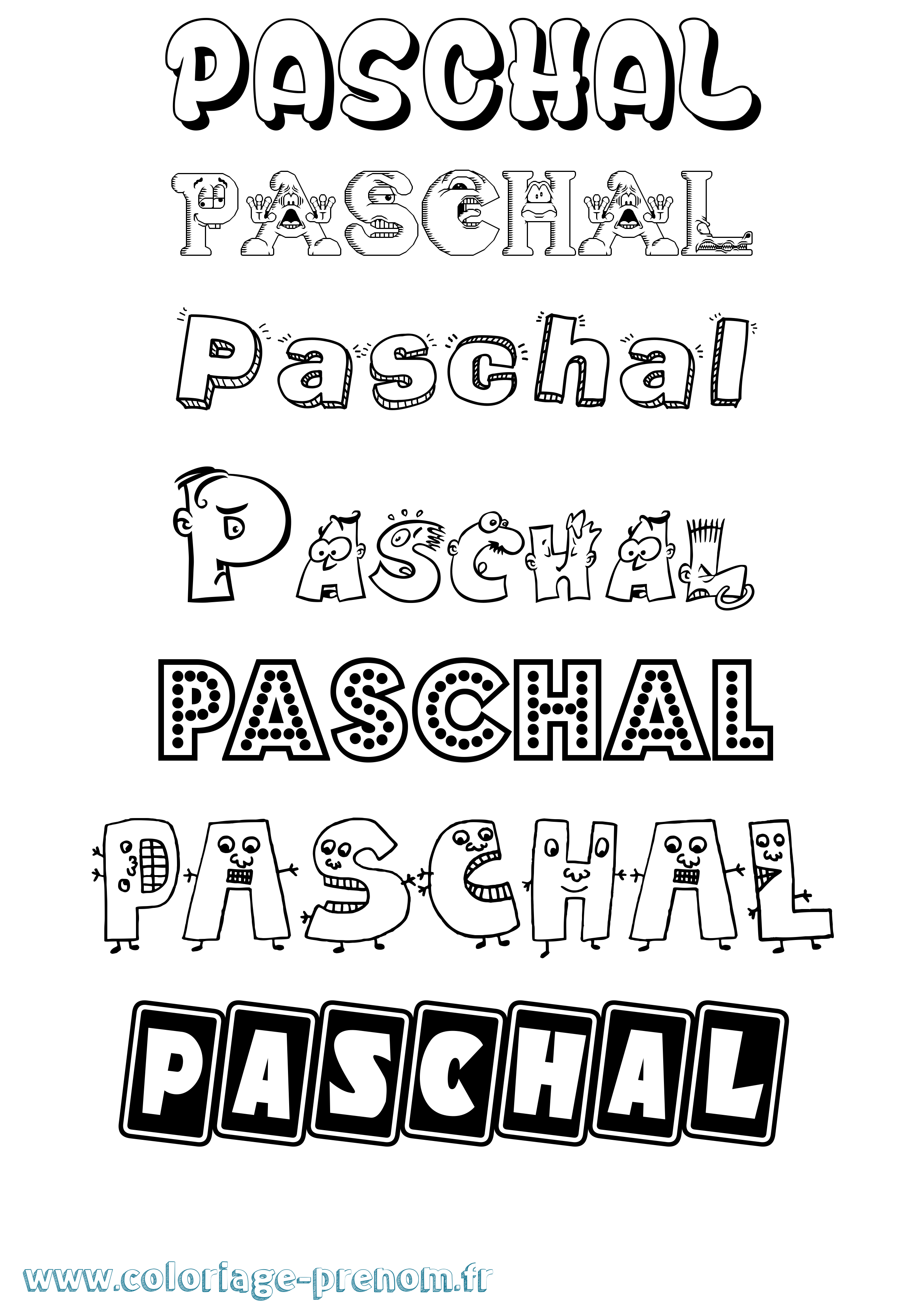Coloriage Paschal Fun Coloriage prénom Paschal Fun