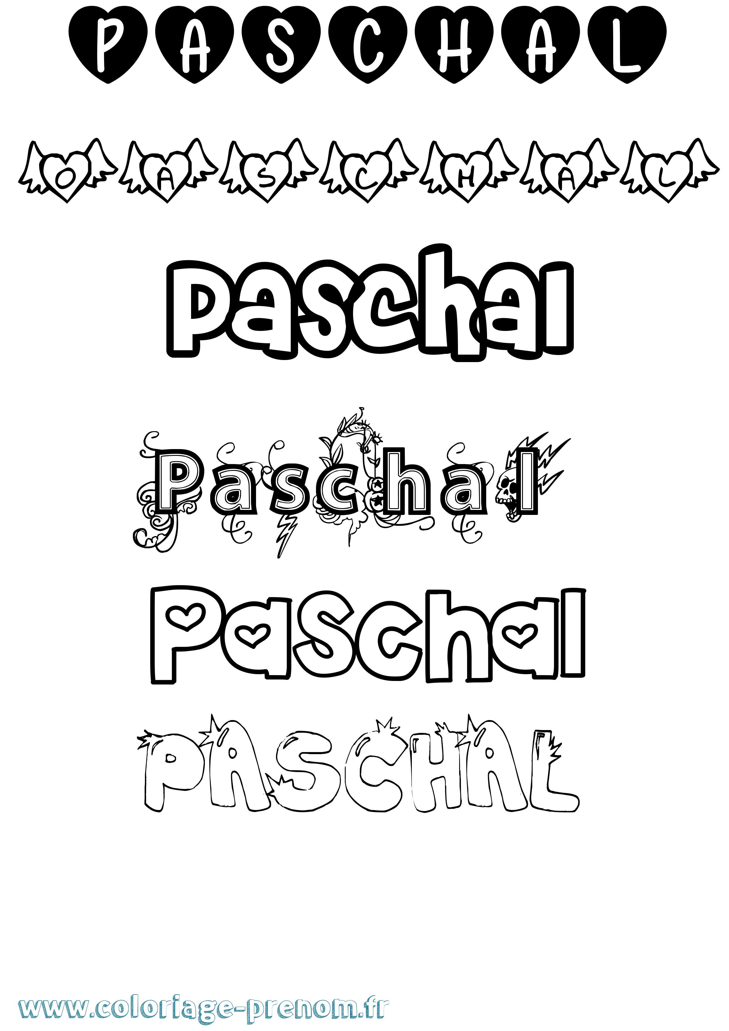 Coloriage Paschal Girly Coloriage prénom Paschal Girly