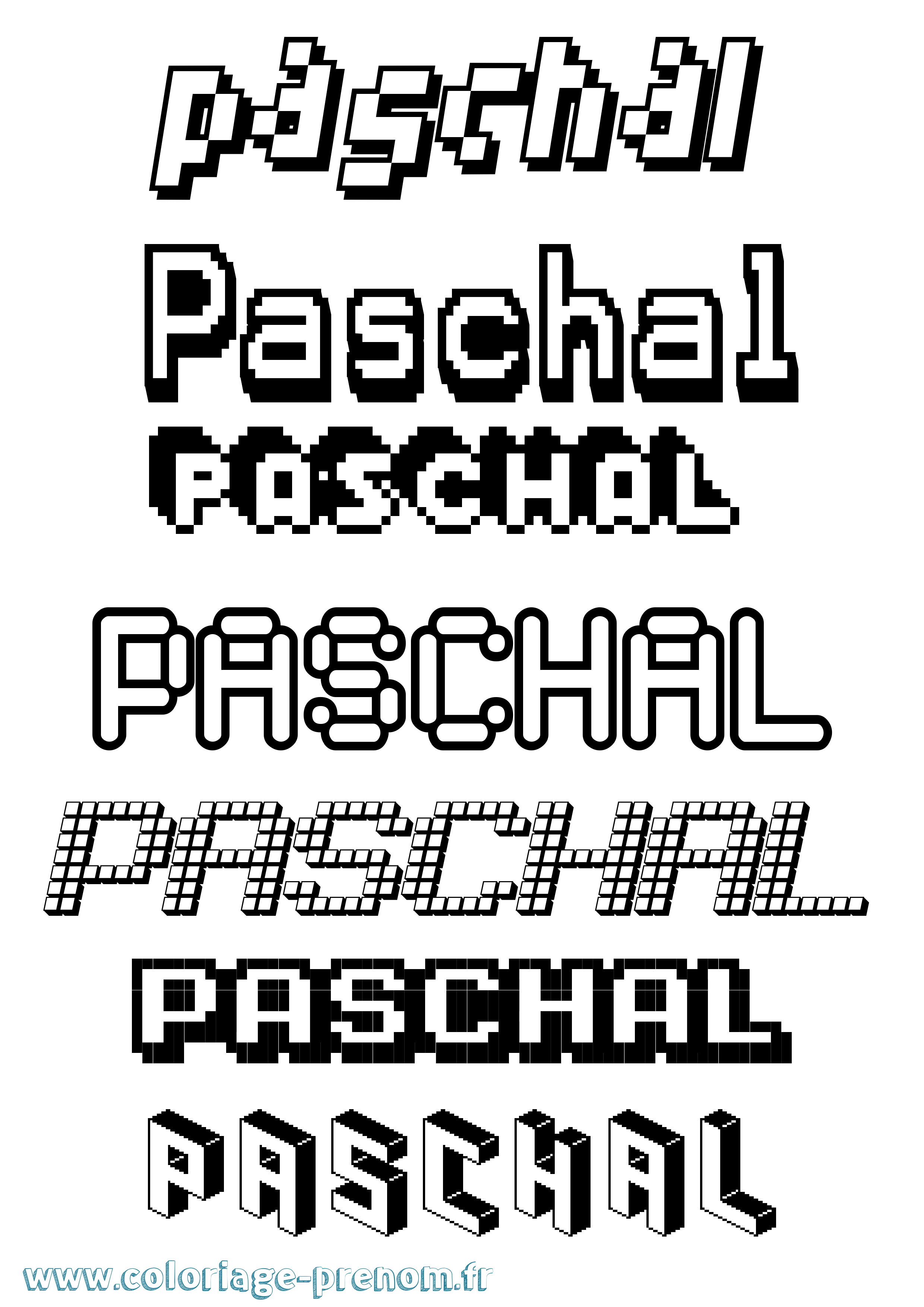 Coloriage Paschal Pixel Coloriage prénom Paschal Pixel