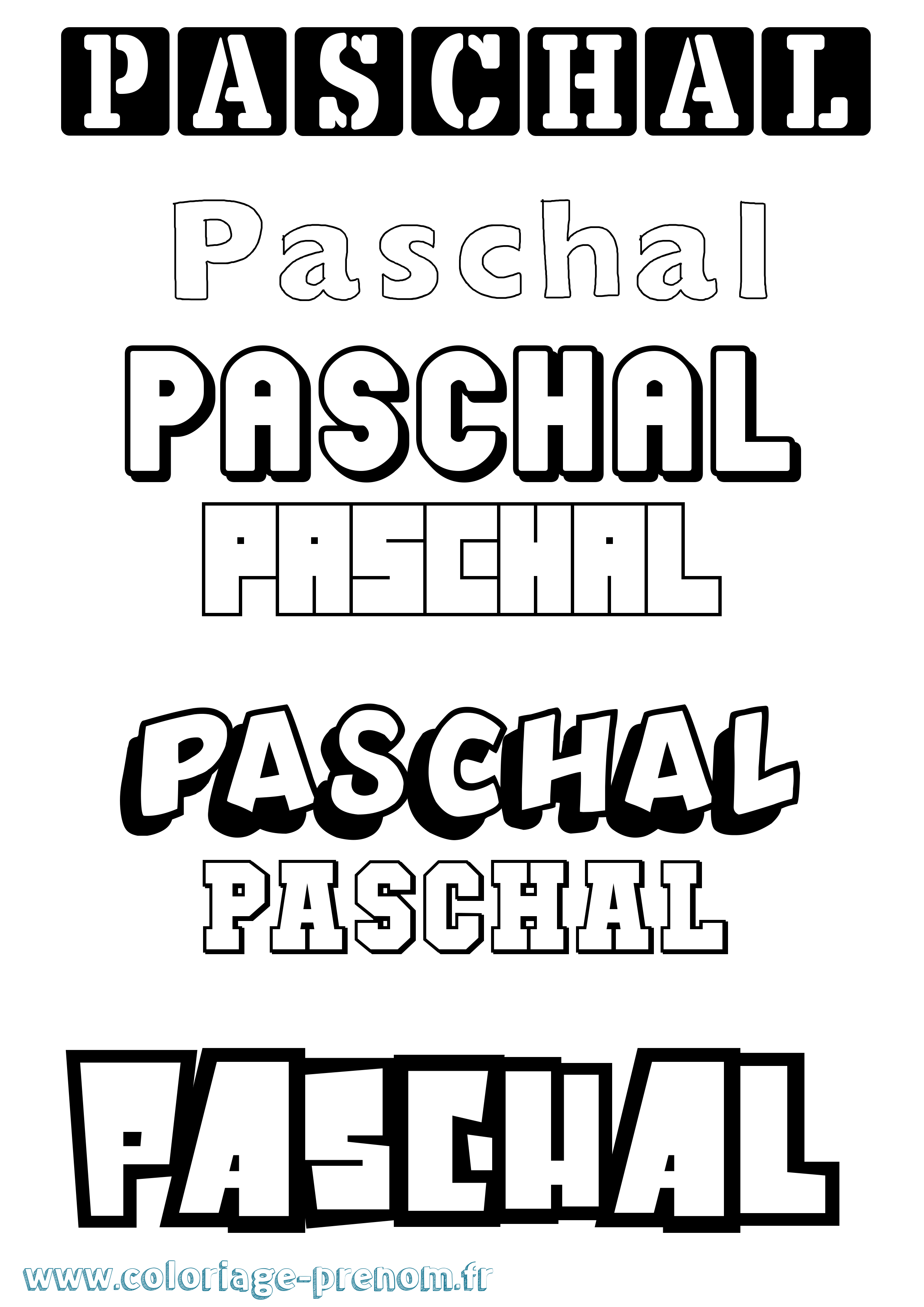 Coloriage Paschal Simple Coloriage prénom Paschal Simple