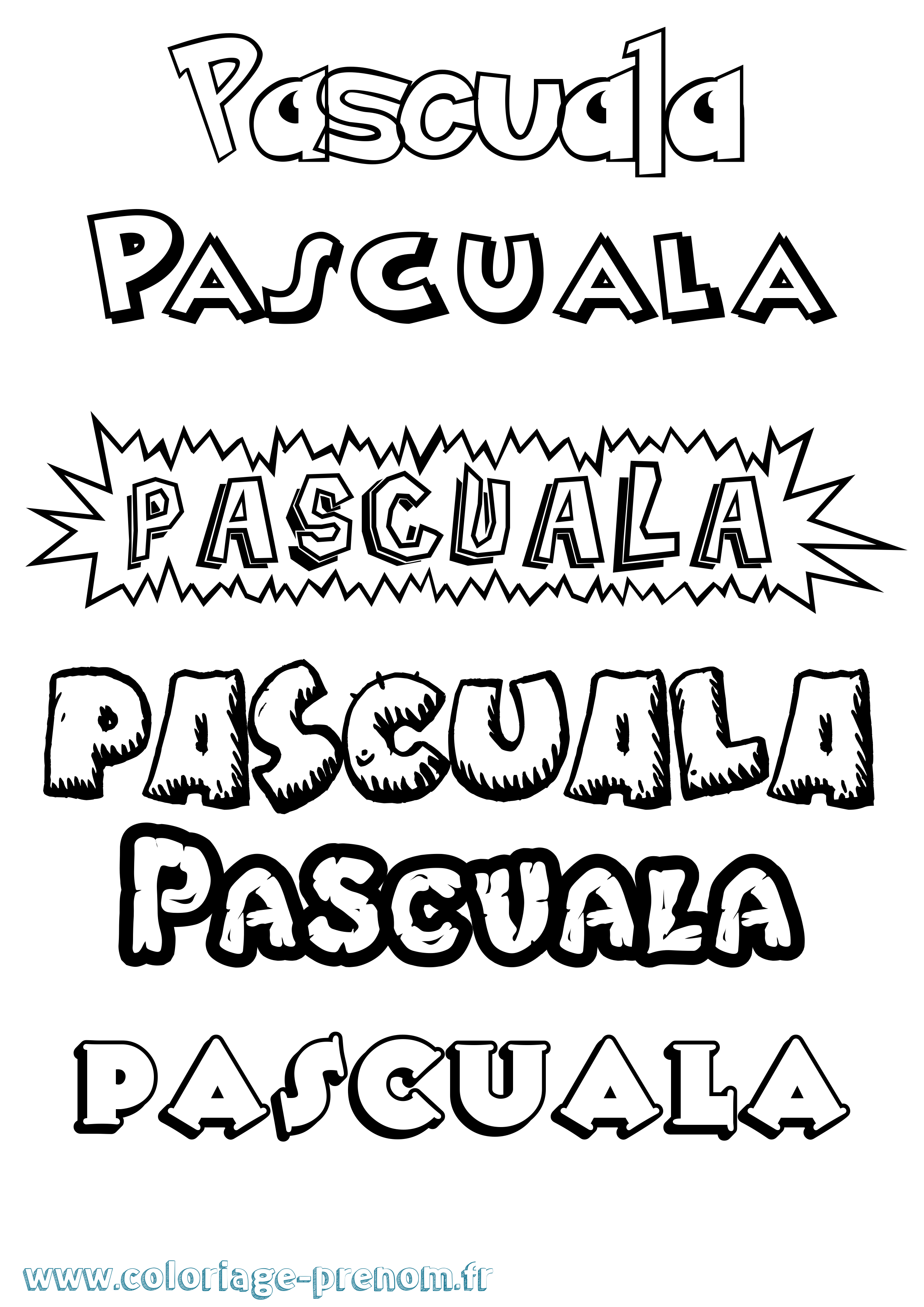 Coloriage Pascuala Dessin Animé Coloriage prénom Pascuala Dessin Animé