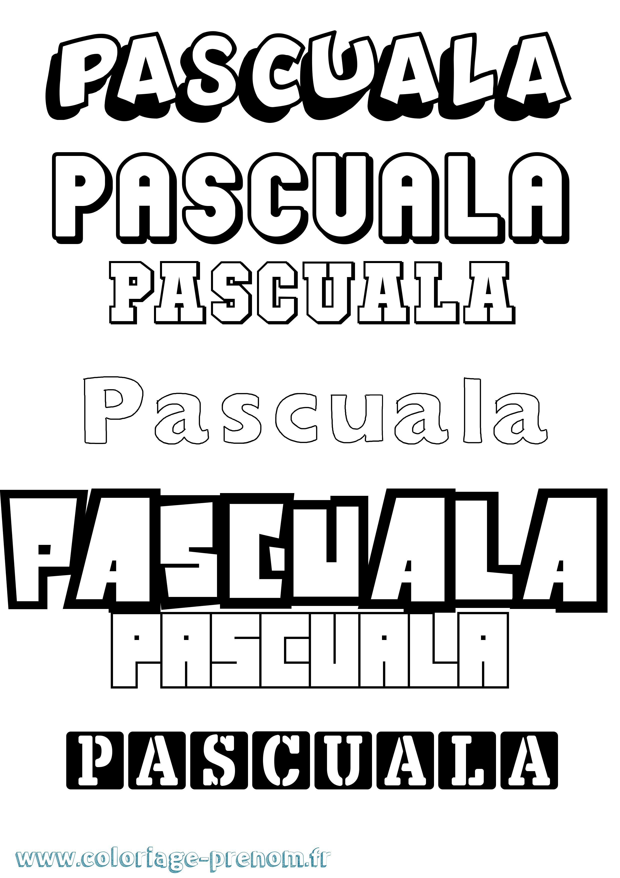 Coloriage Pascuala Simple Coloriage prénom Pascuala Simple