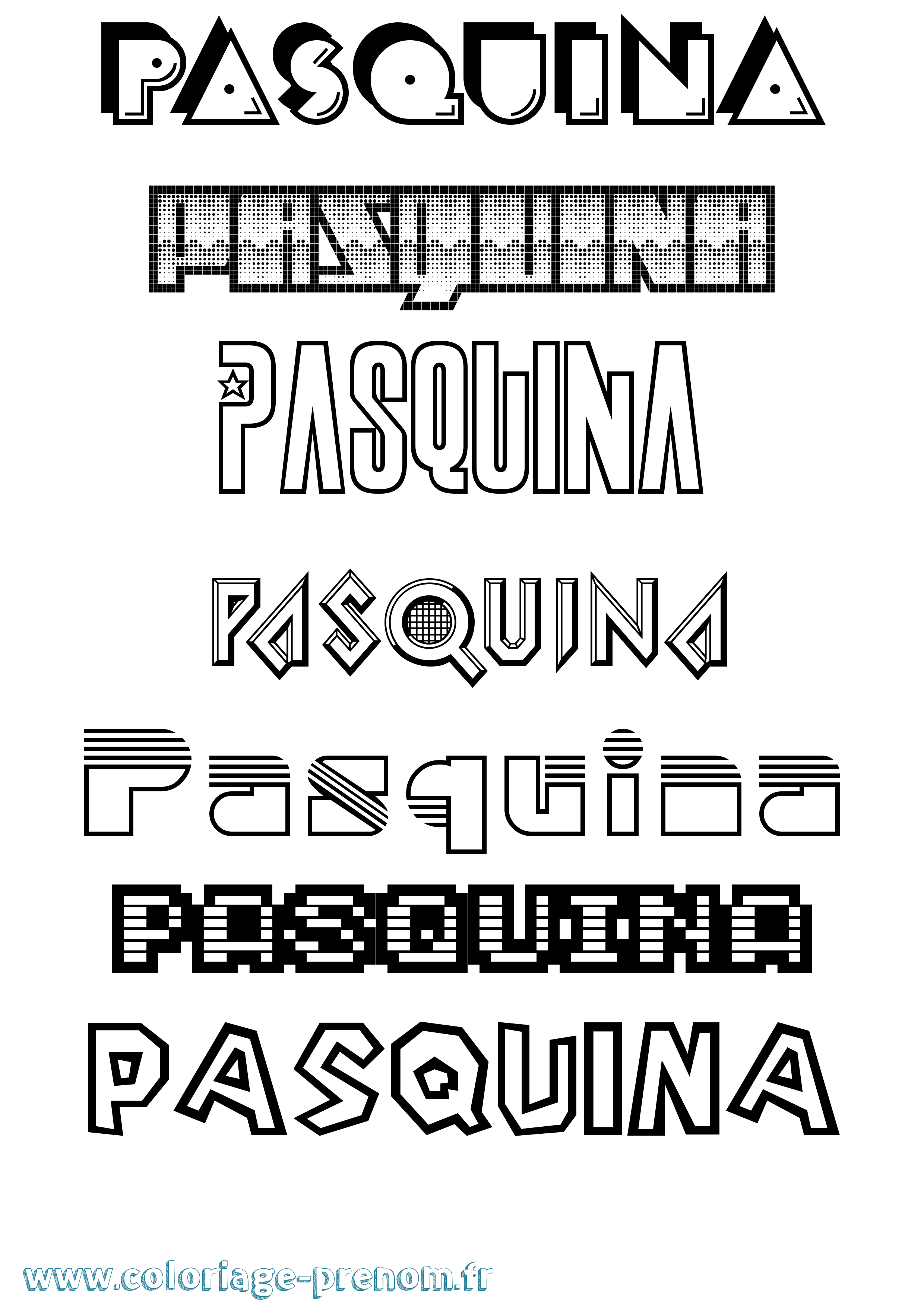 Coloriage Pasquina Jeux Vidéos Coloriage prénom Pasquina Jeux Vidéos