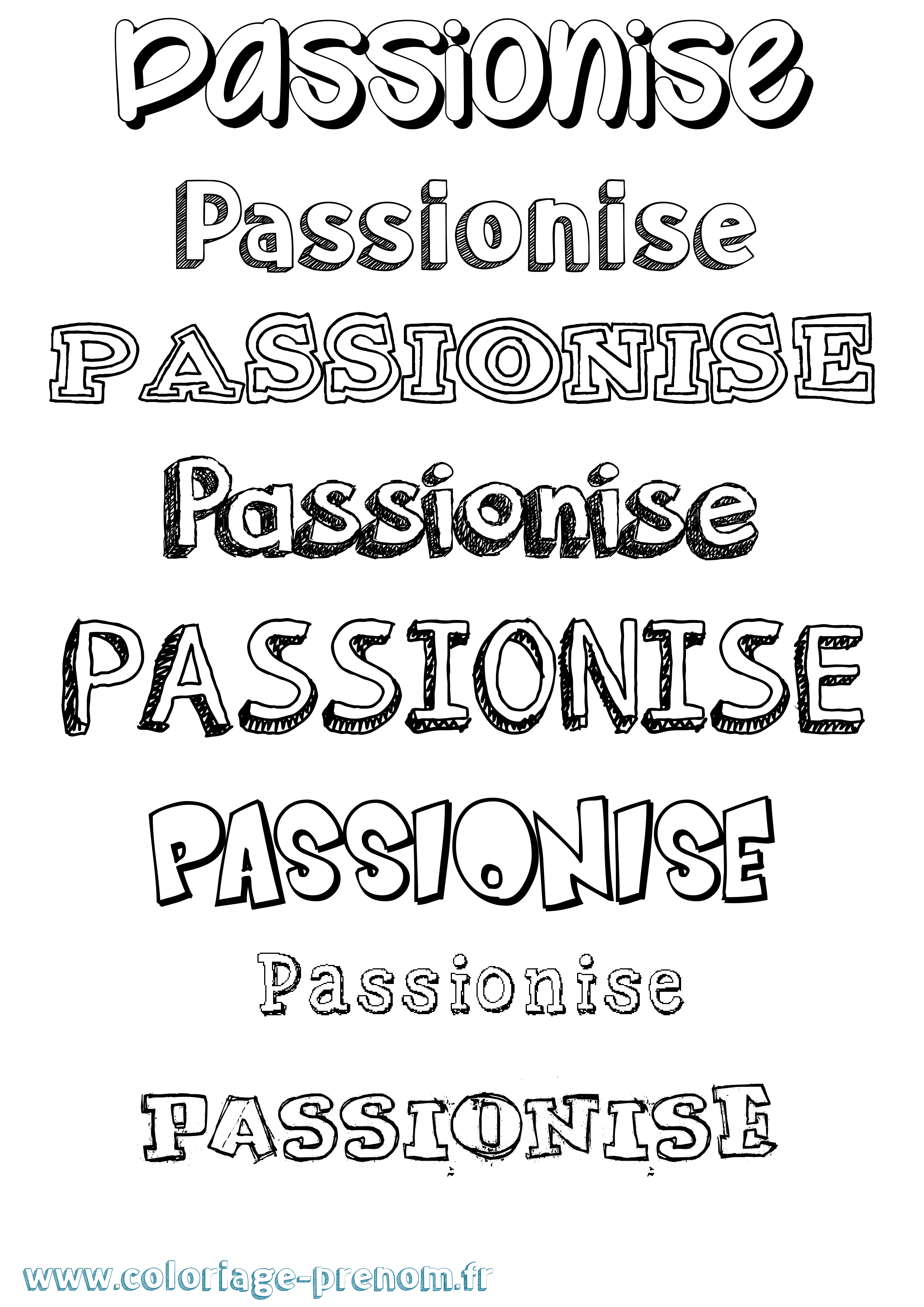 Coloriage Passionise Dessiné Coloriage prénom Passionise Dessiné