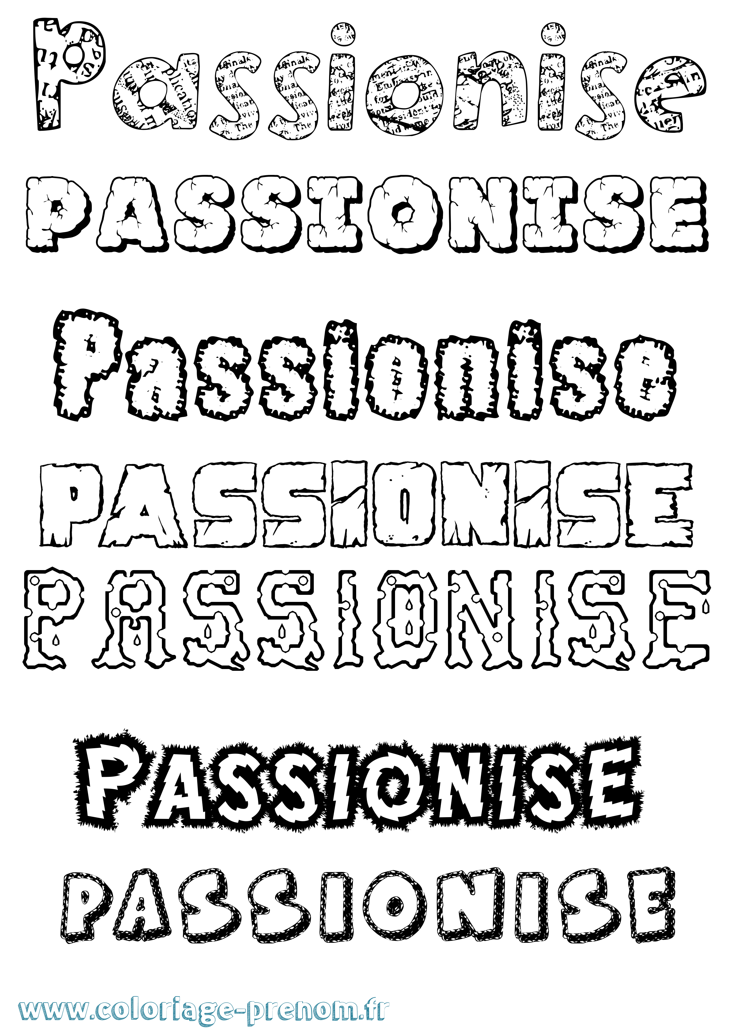 Coloriage Passionise Destructuré Coloriage prénom Passionise Destructuré