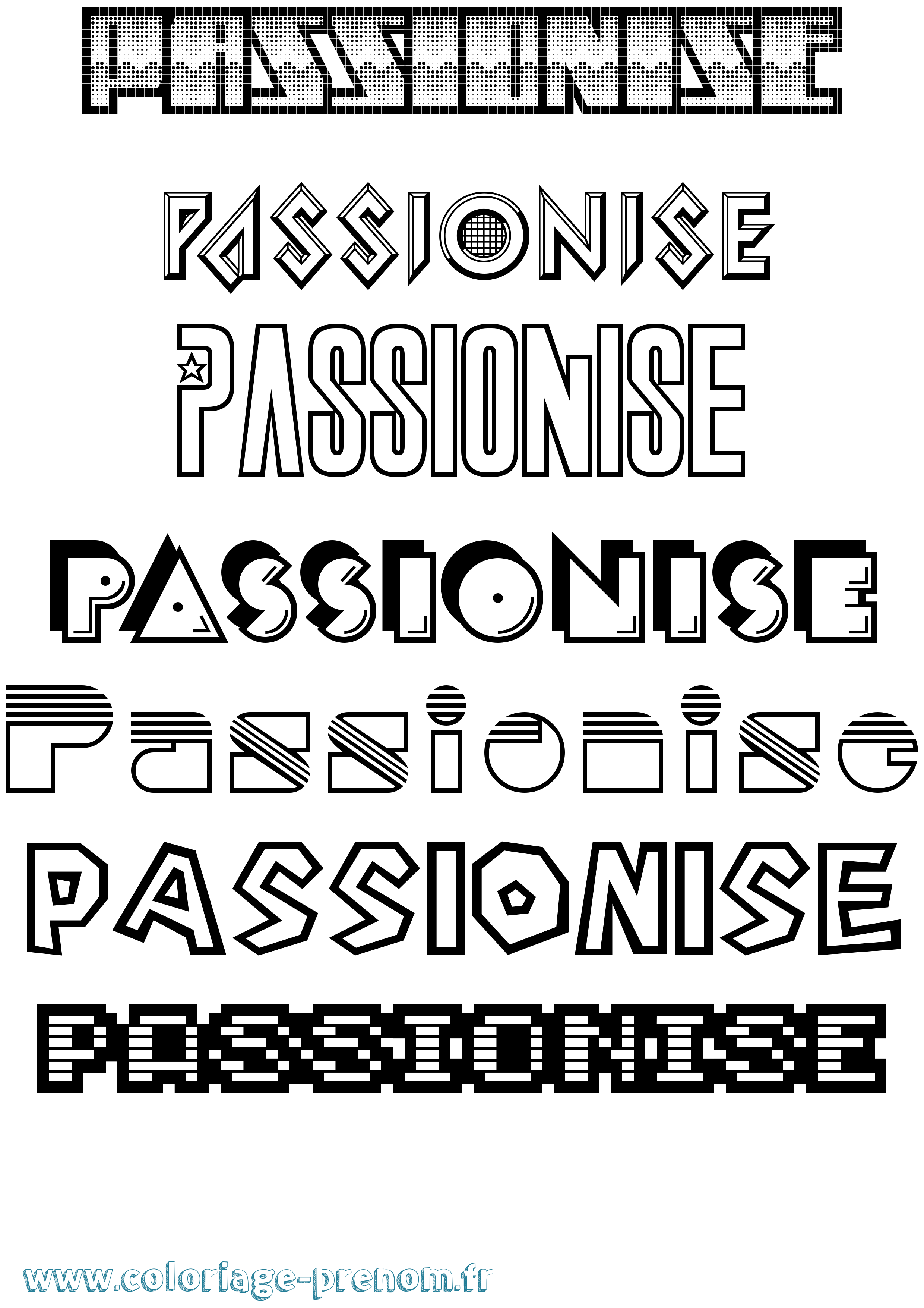 Coloriage Passionise Jeux Vidéos Coloriage prénom Passionise Jeux Vidéos