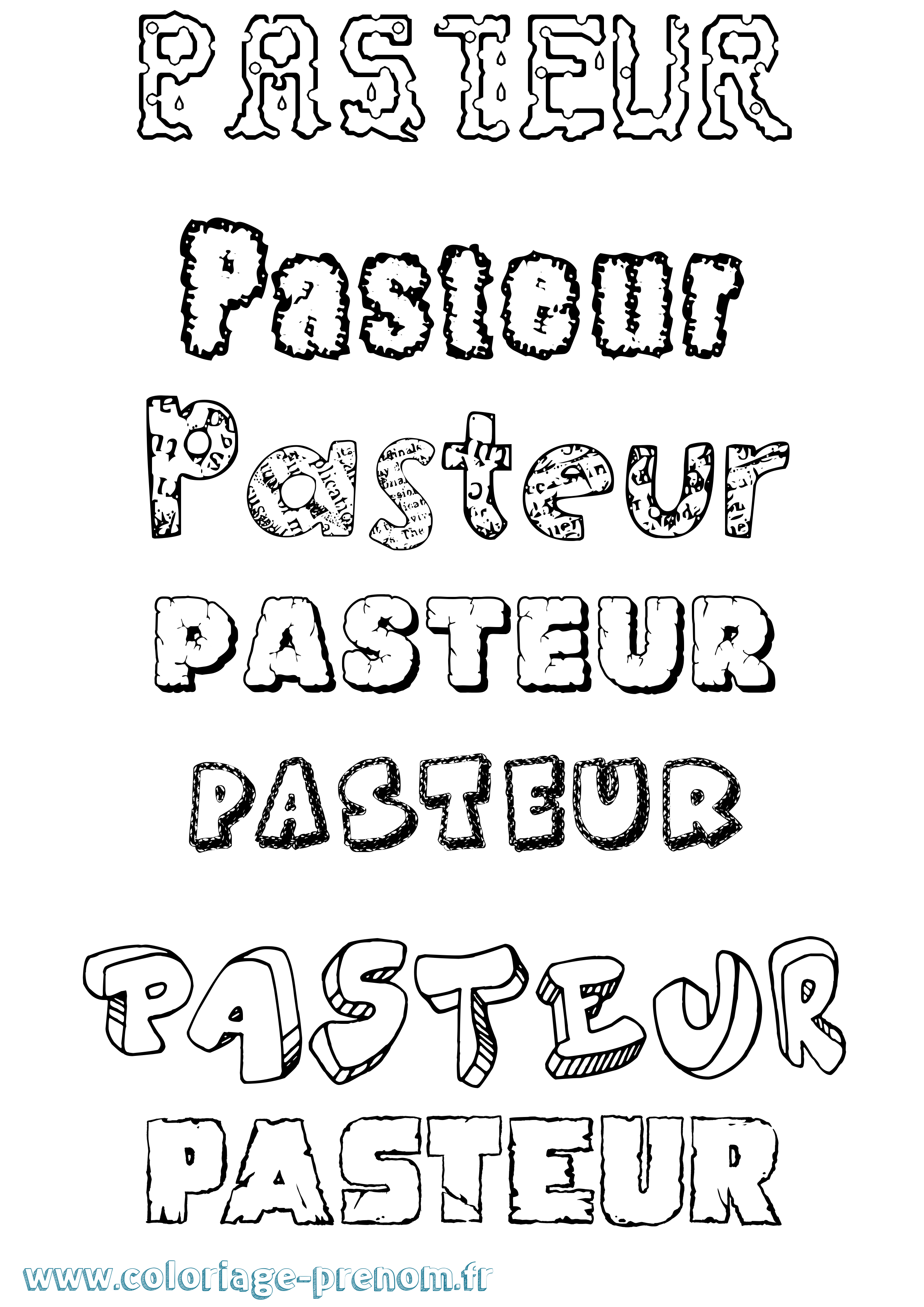 Coloriage Pasteur Destructuré Coloriage prénom Pasteur Destructuré