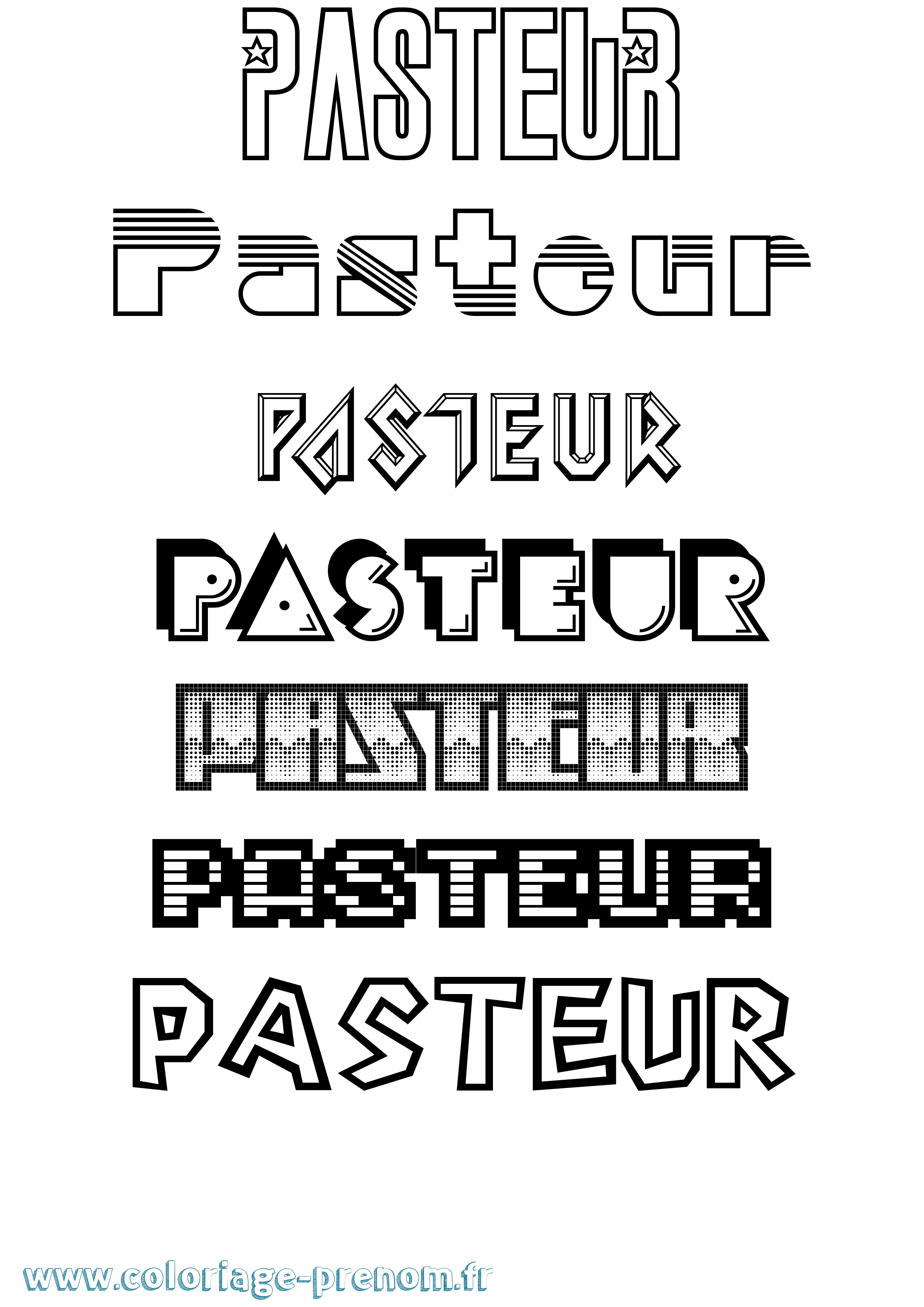 Coloriage Pasteur Jeux Vidéos Coloriage prénom Pasteur Jeux Vidéos