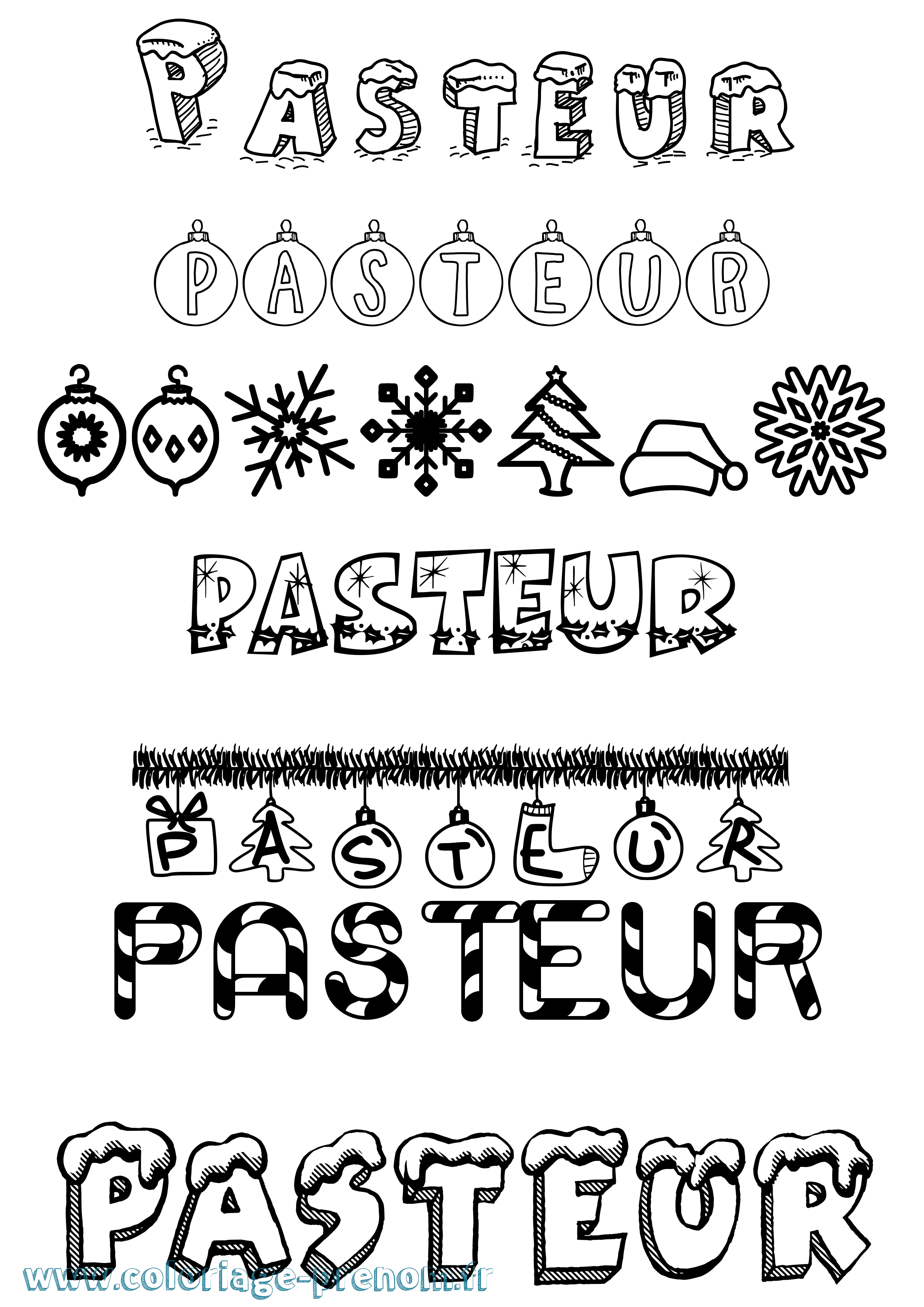 Coloriage Pasteur Noël Coloriage prénom Pasteur Noël