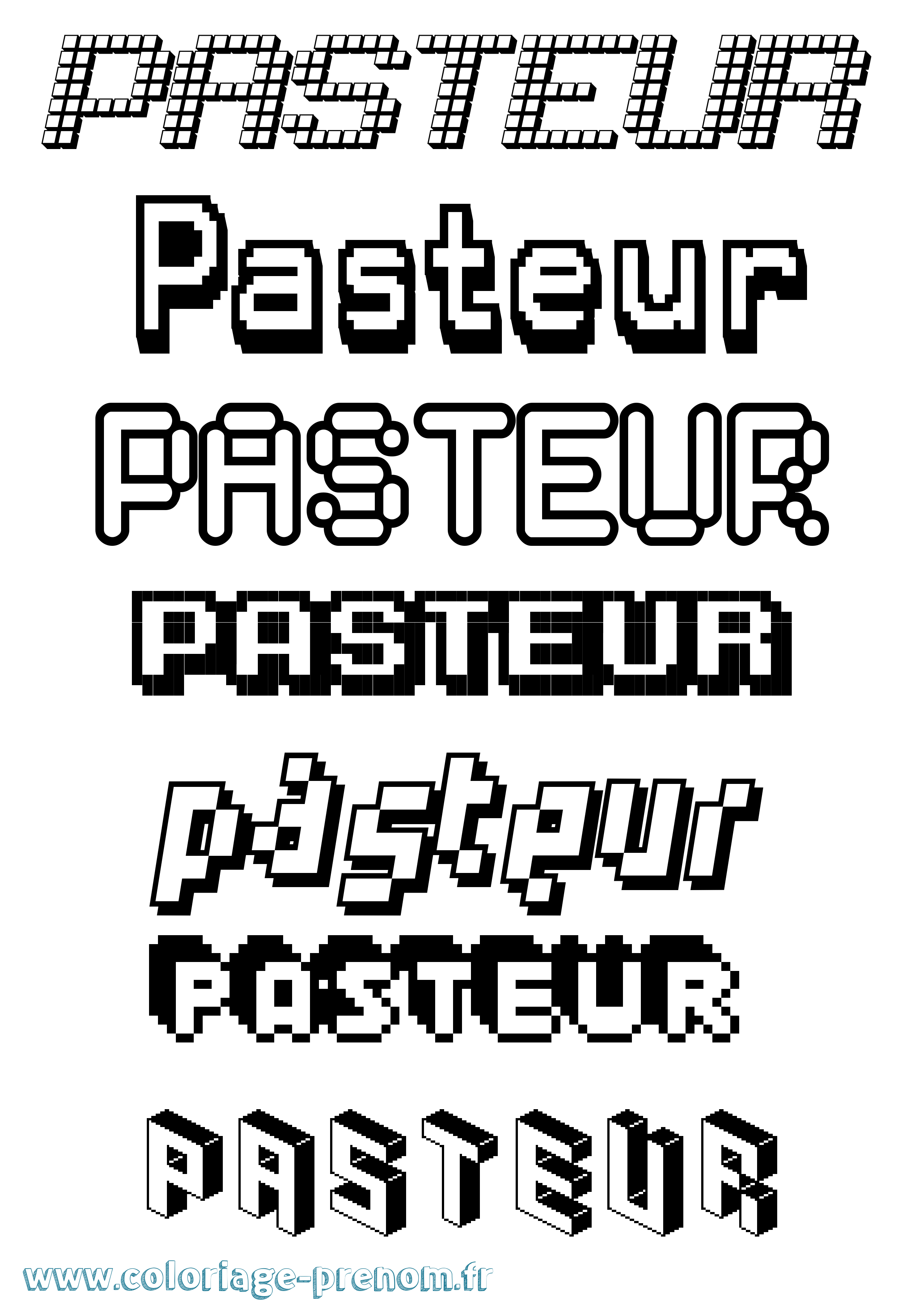 Coloriage Pasteur Pixel Coloriage prénom Pasteur Pixel
