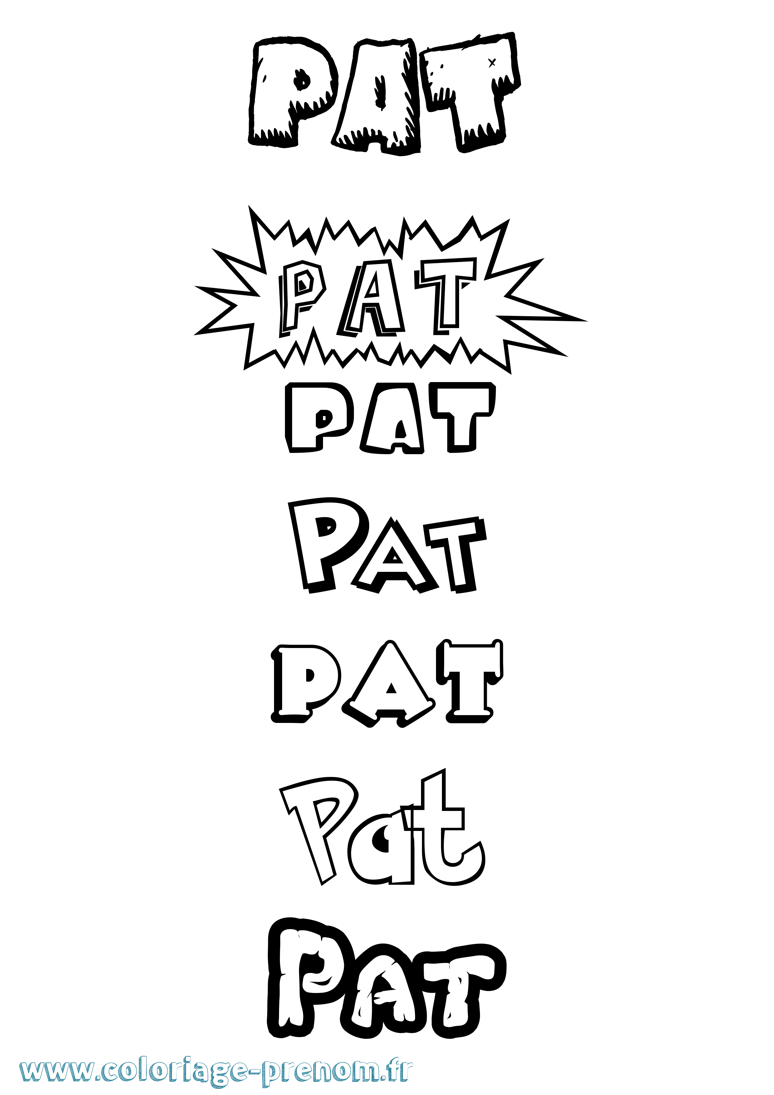Coloriage Pat Dessin Animé Coloriage prénom Pat Dessin Animé