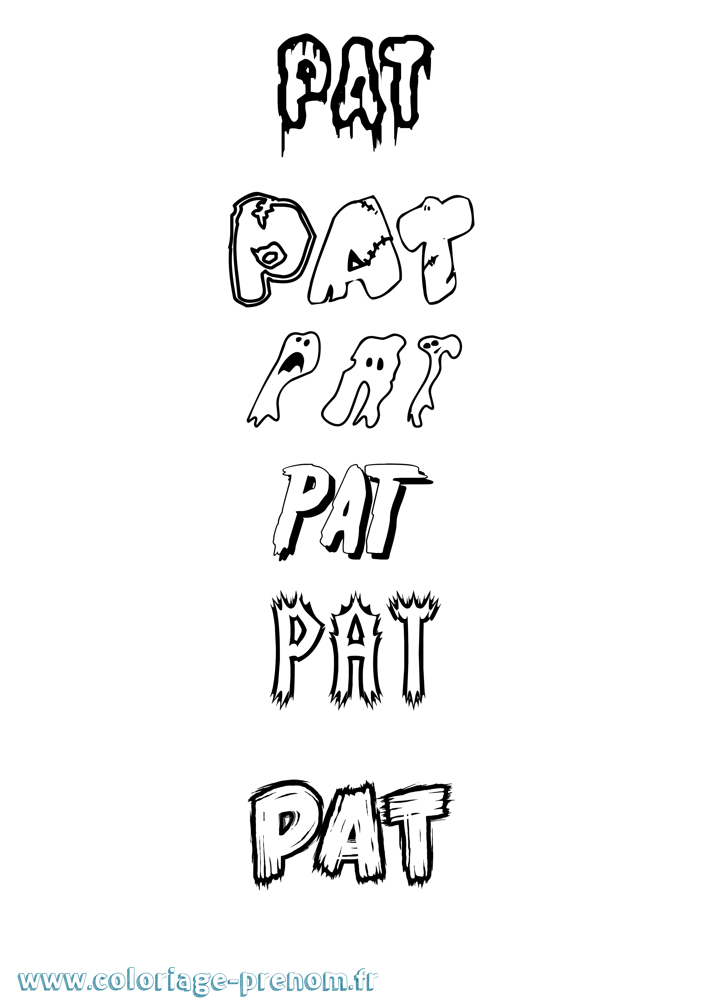 Coloriage Pat Frisson Coloriage prénom Pat Frisson