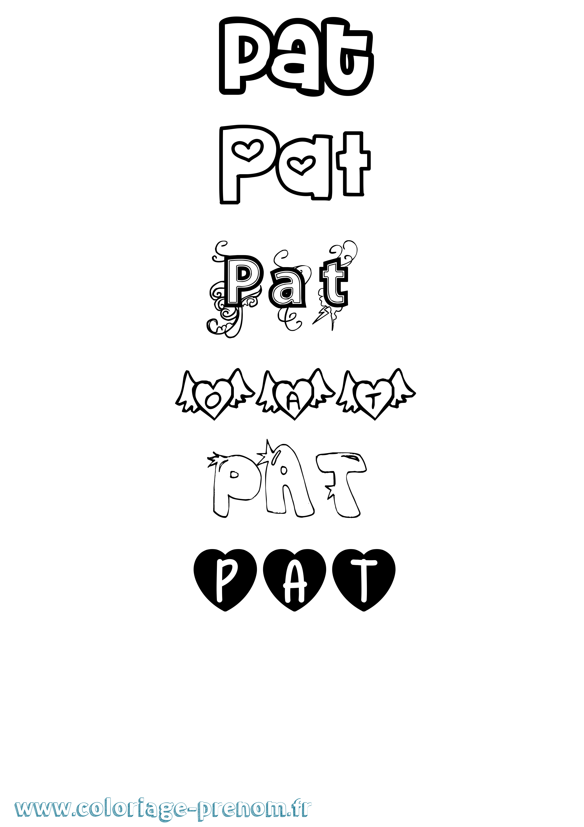 Coloriage Pat Girly Coloriage prénom Pat Girly