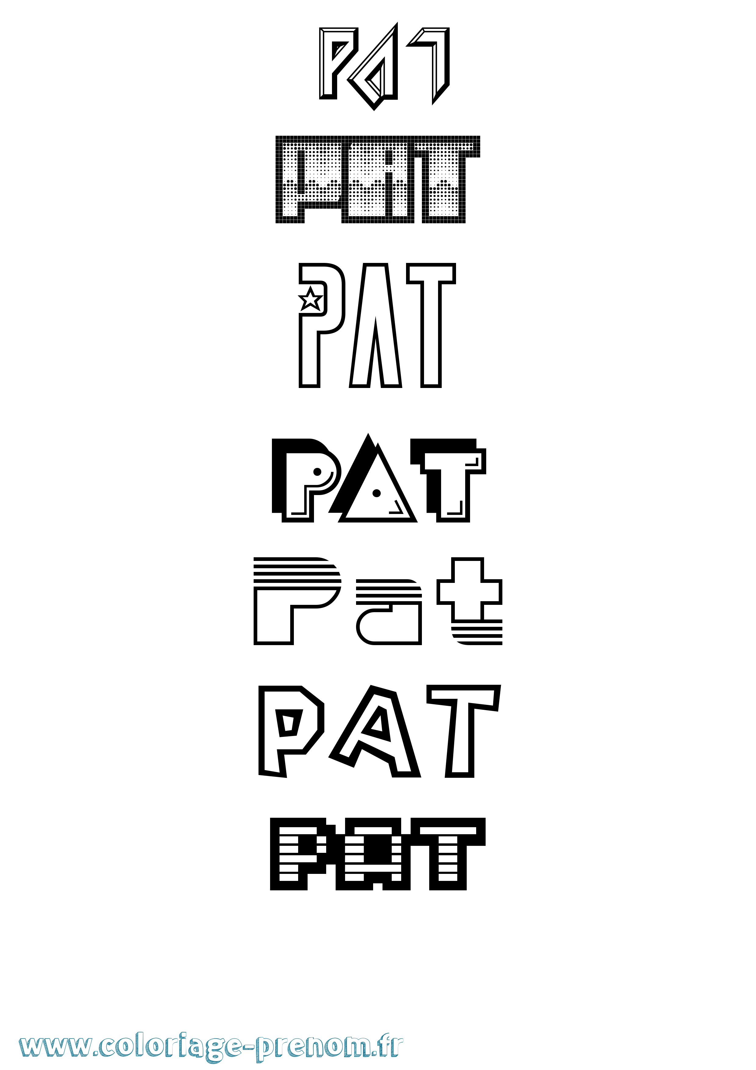 Coloriage Pat Jeux Vidéos Coloriage prénom Pat Jeux Vidéos