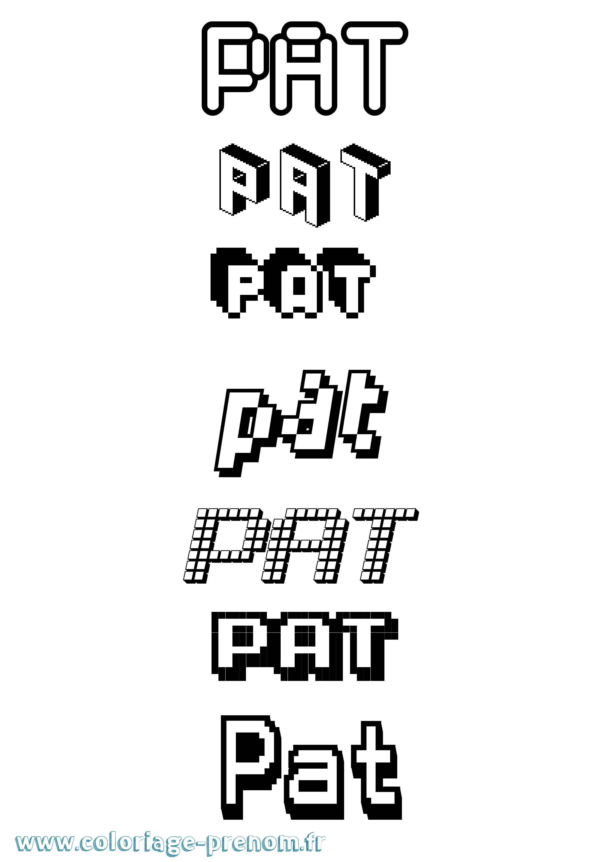 Coloriage Pat Pixel Coloriage prénom Pat Pixel