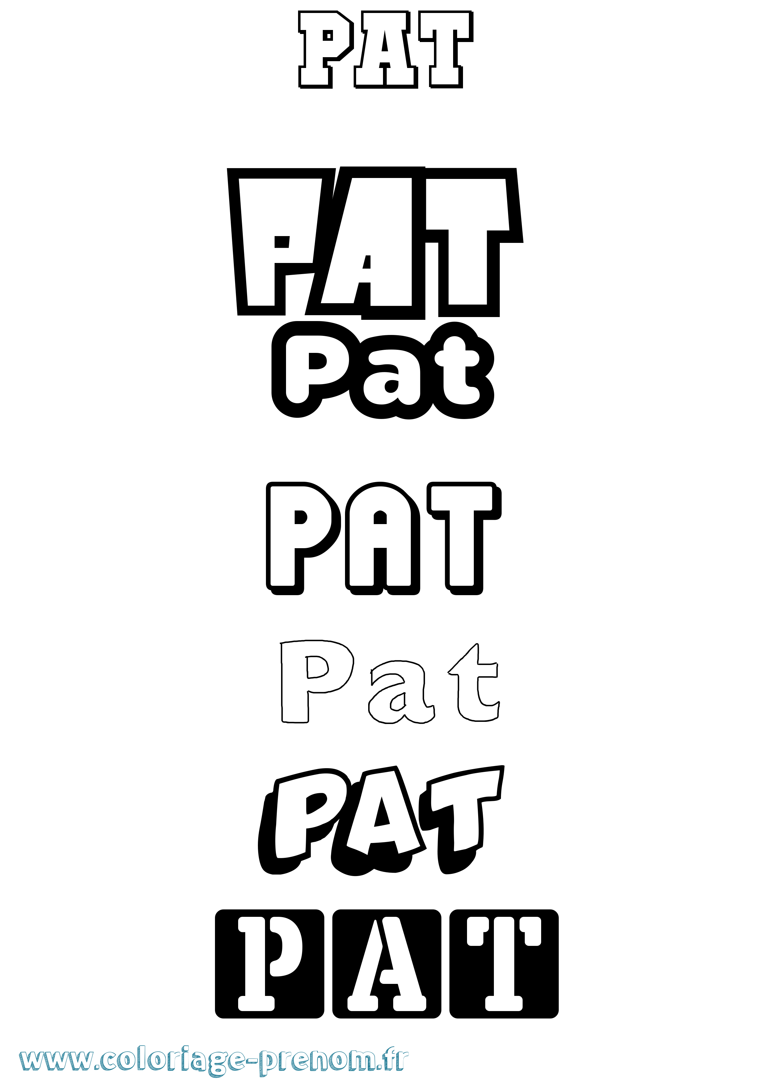 Coloriage Pat Simple Coloriage prénom Pat Simple