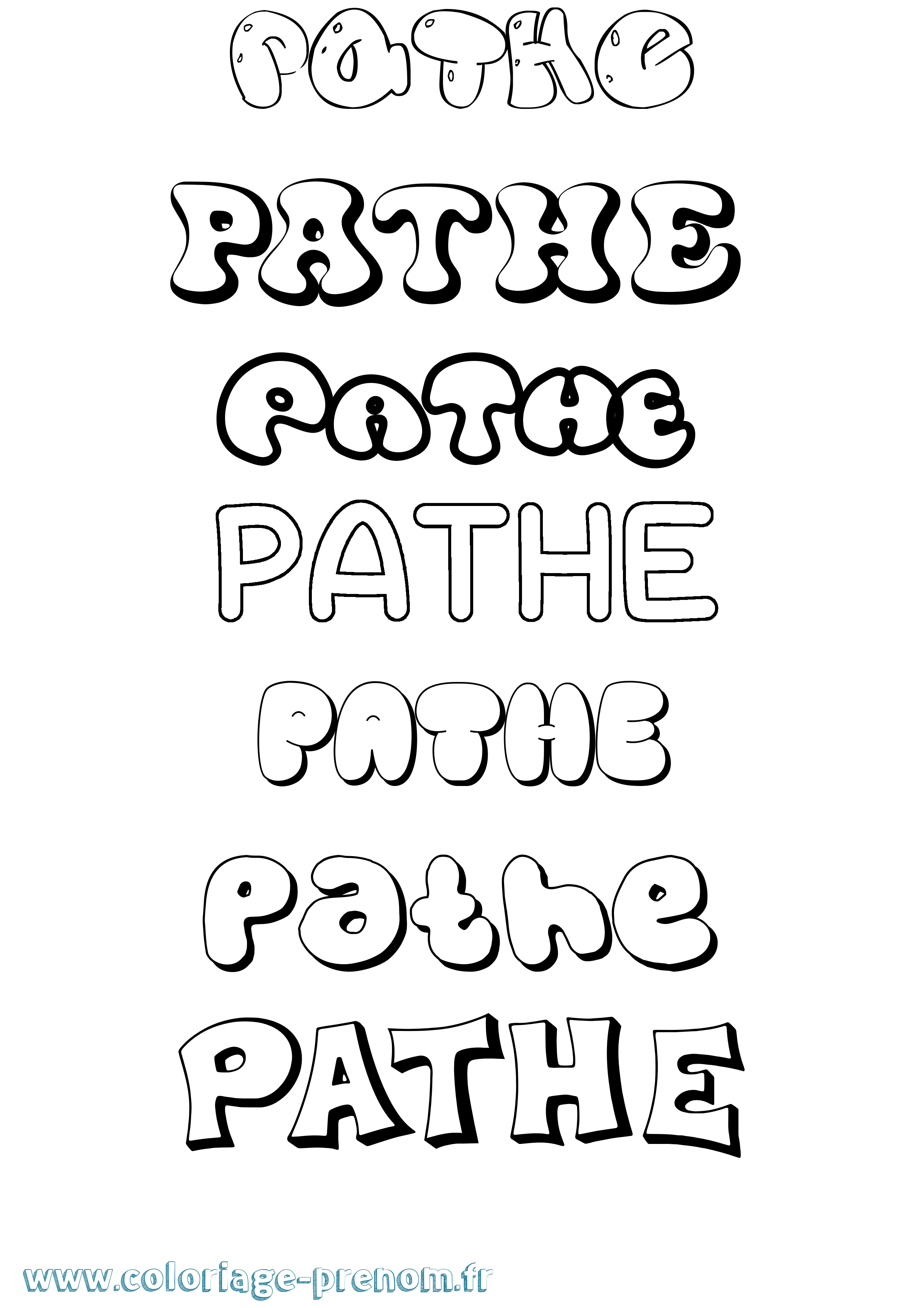 Coloriage Pathe Bubble Coloriage prénom Pathe Bubble