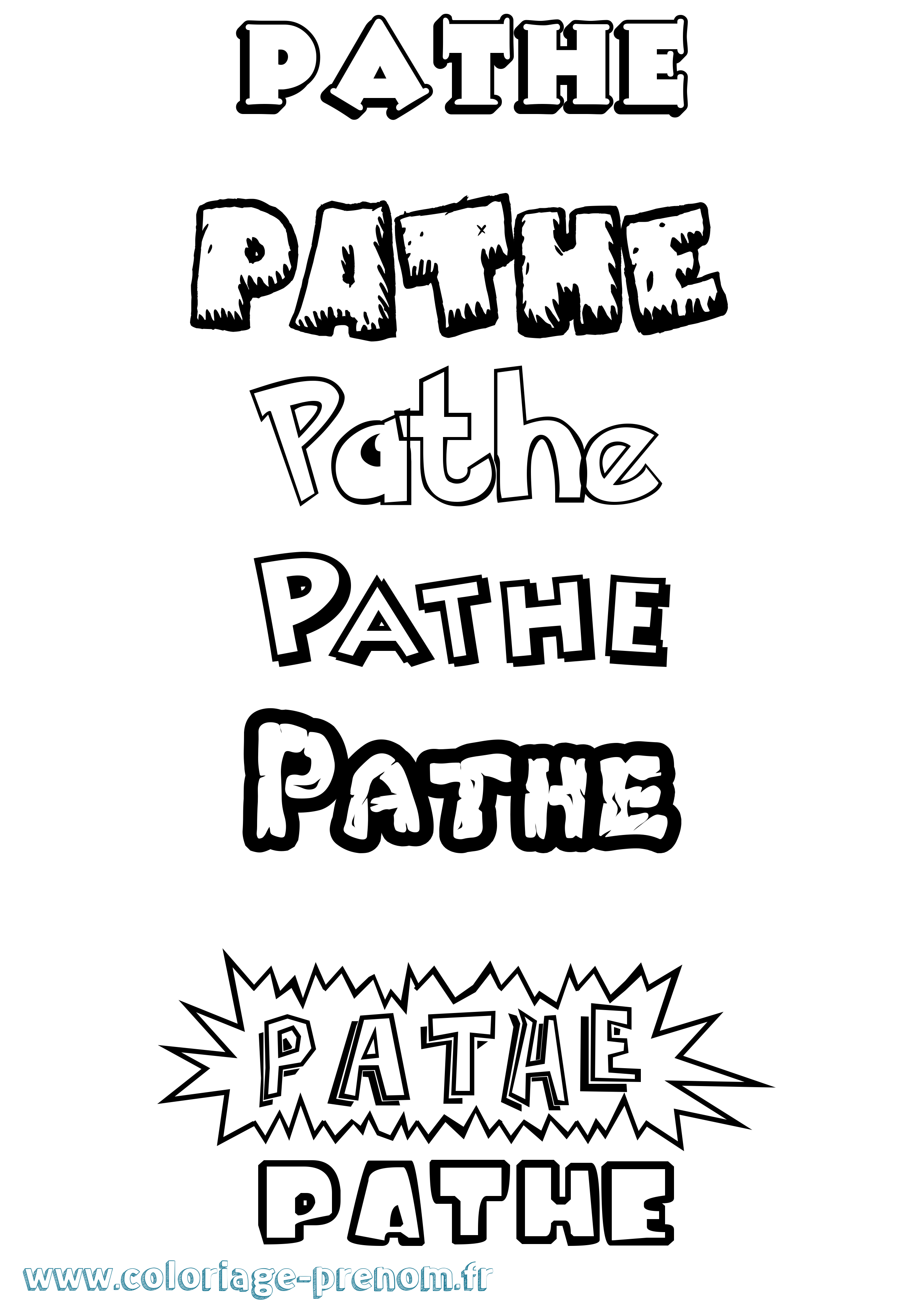Coloriage Pathe Dessin Animé Coloriage prénom Pathe Dessin Animé