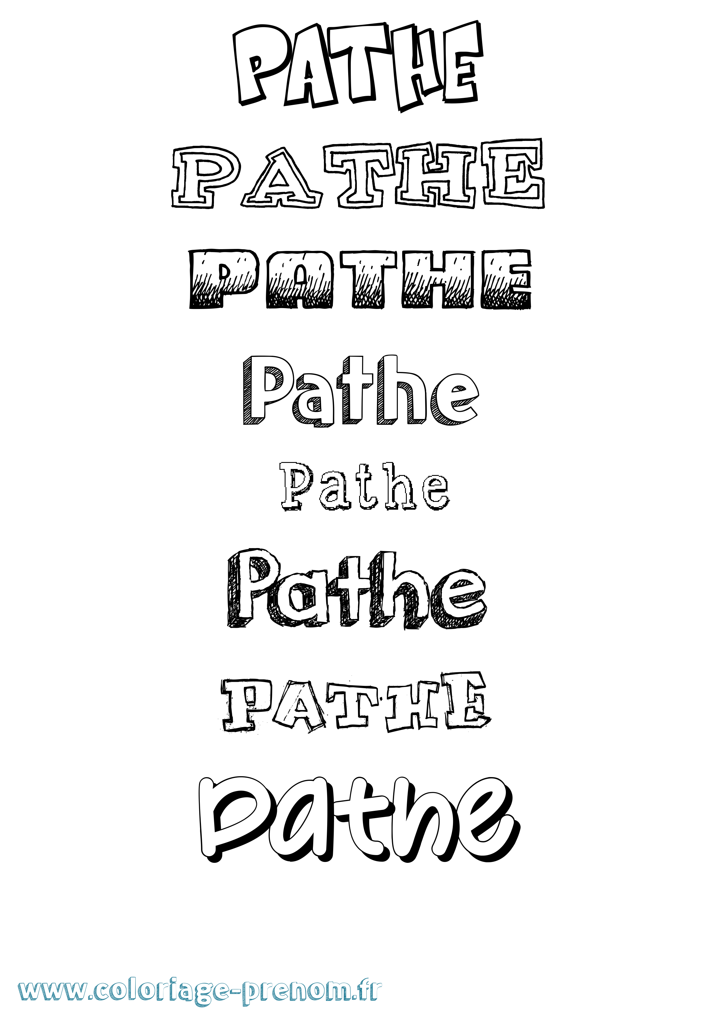 Coloriage Pathe Dessiné Coloriage prénom Pathe Dessiné